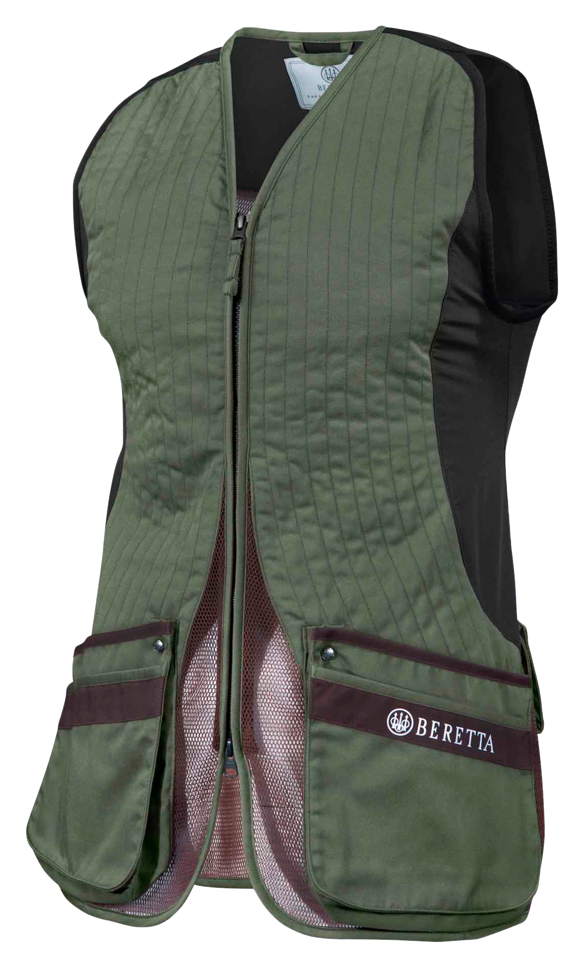 Image of Beretta Silver Pigeon EVO Vest for Ladies - Green/Chocolate Brown - S