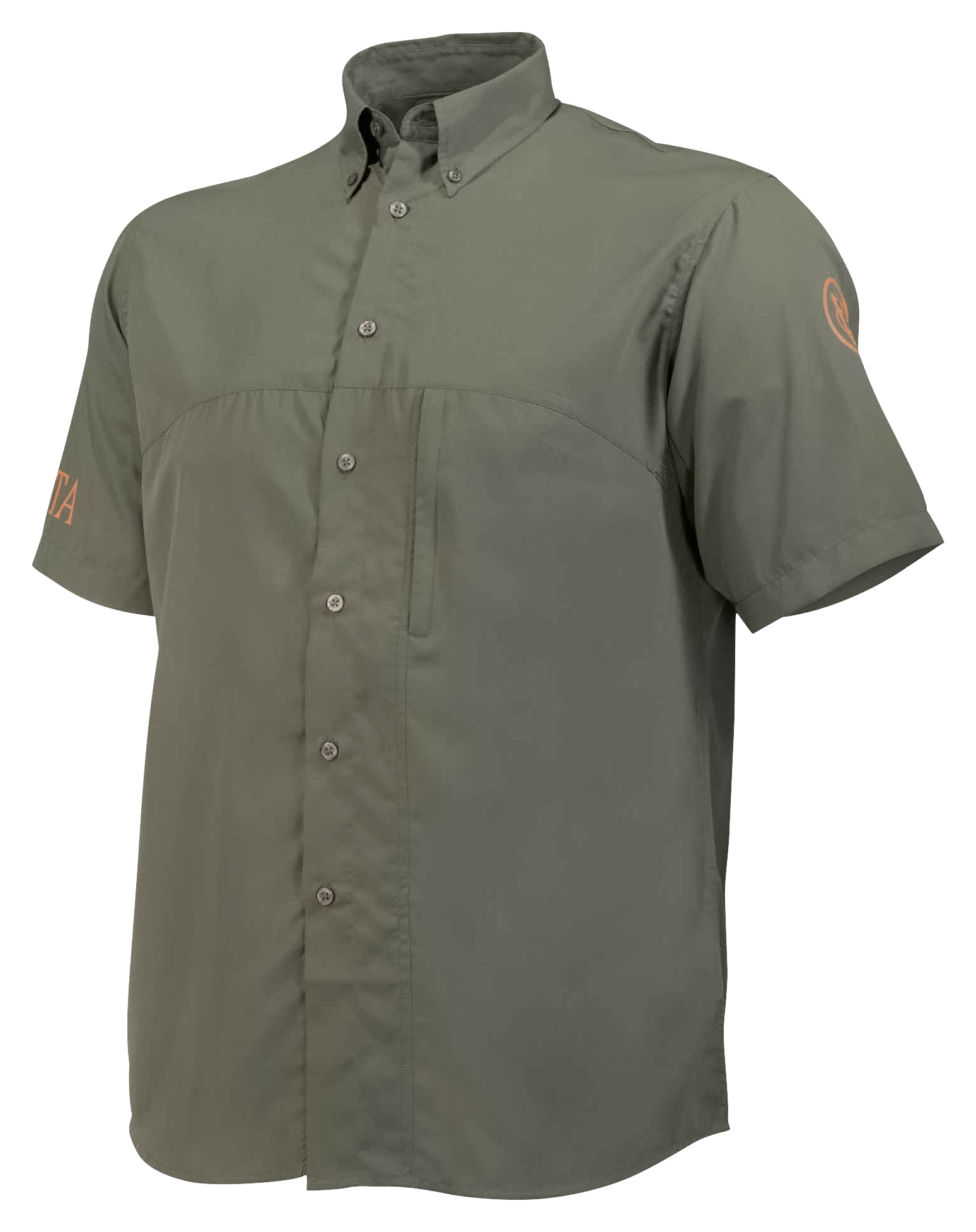Beretta Buzzi Short-Sleeve Button-Down Shooting Shirt for Men - Green - Beretta