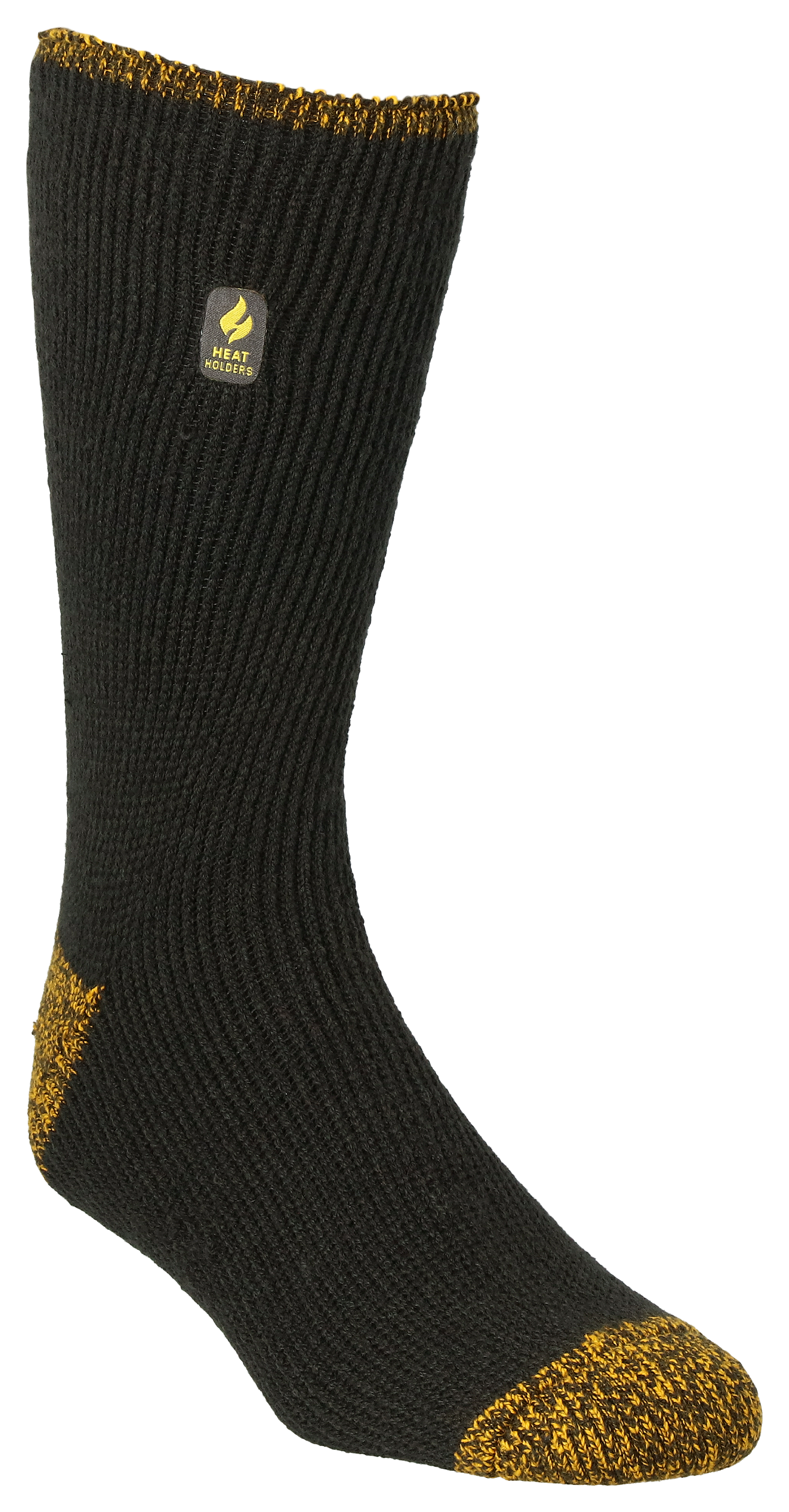 Image of Heat Holders Worxx Thermal Crew Socks for Men - Charcoal/Yellow