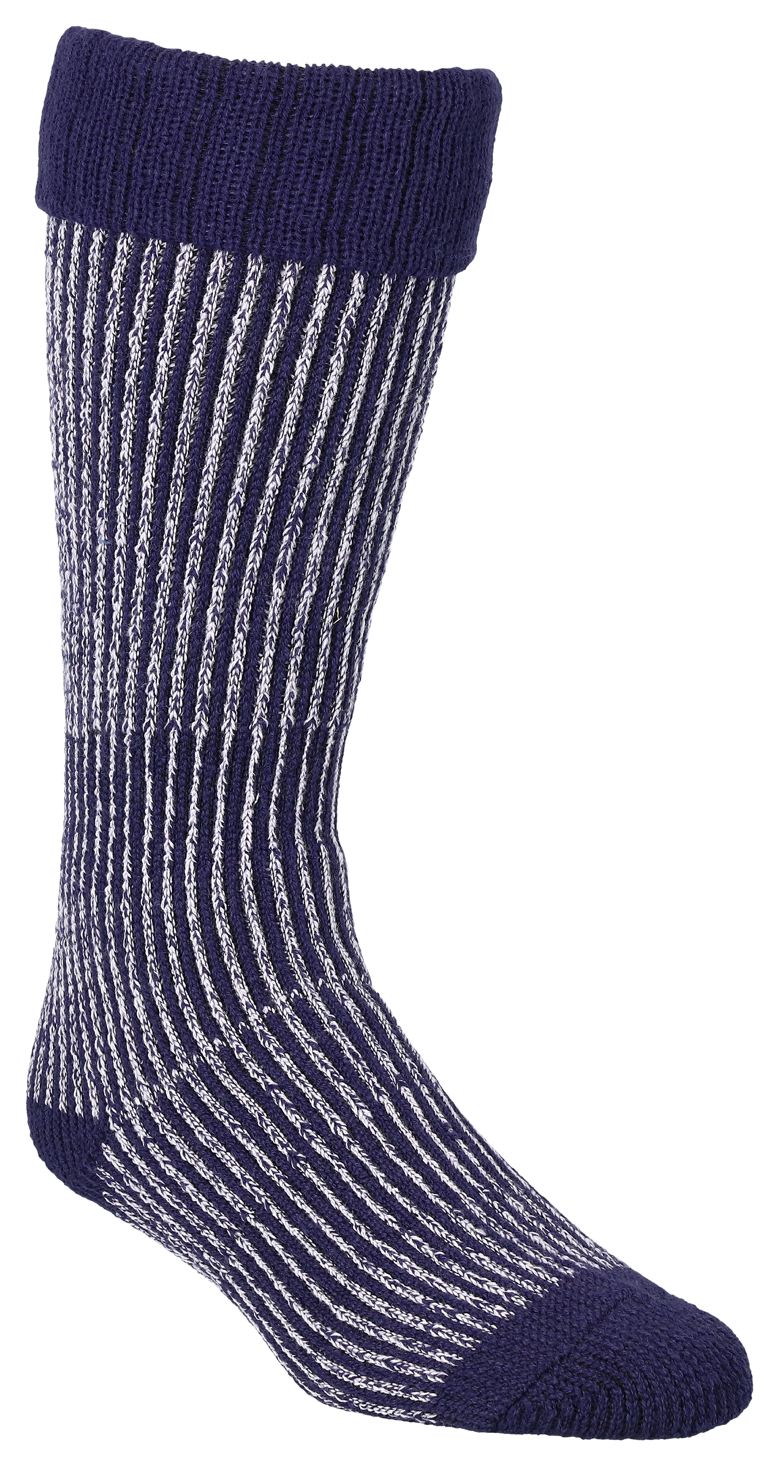 Image of Heat Holders Ribbed Thermal Boot Socks for Ladies - Navy/Wisteria