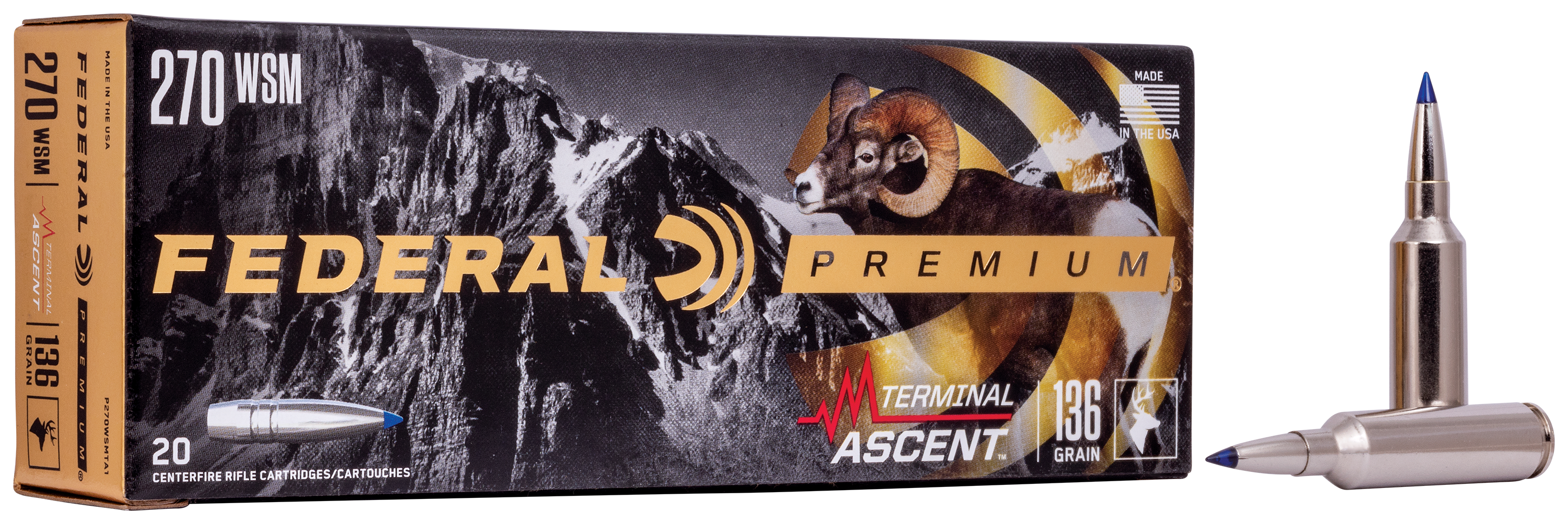 Image of Federal Premium Terminal Ascent .270 WSM 136 Grain Centerfire Rifle Ammo