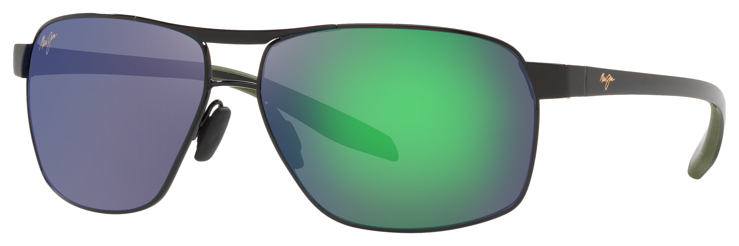 Maui Jim The Bird Glass Polarized Sunglasses - Black/Khaki/MAUIGreen Mirror - X-Large - Maui Jim