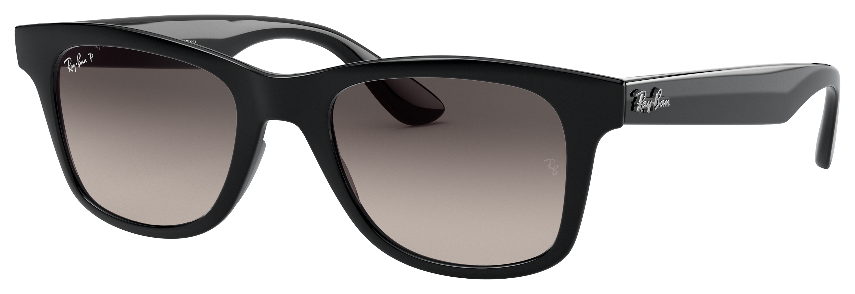 Image of Ray-Ban RB4640 Gradient Glass Polarized Sunglasses - Polished Black/Gray Gradient - Medium