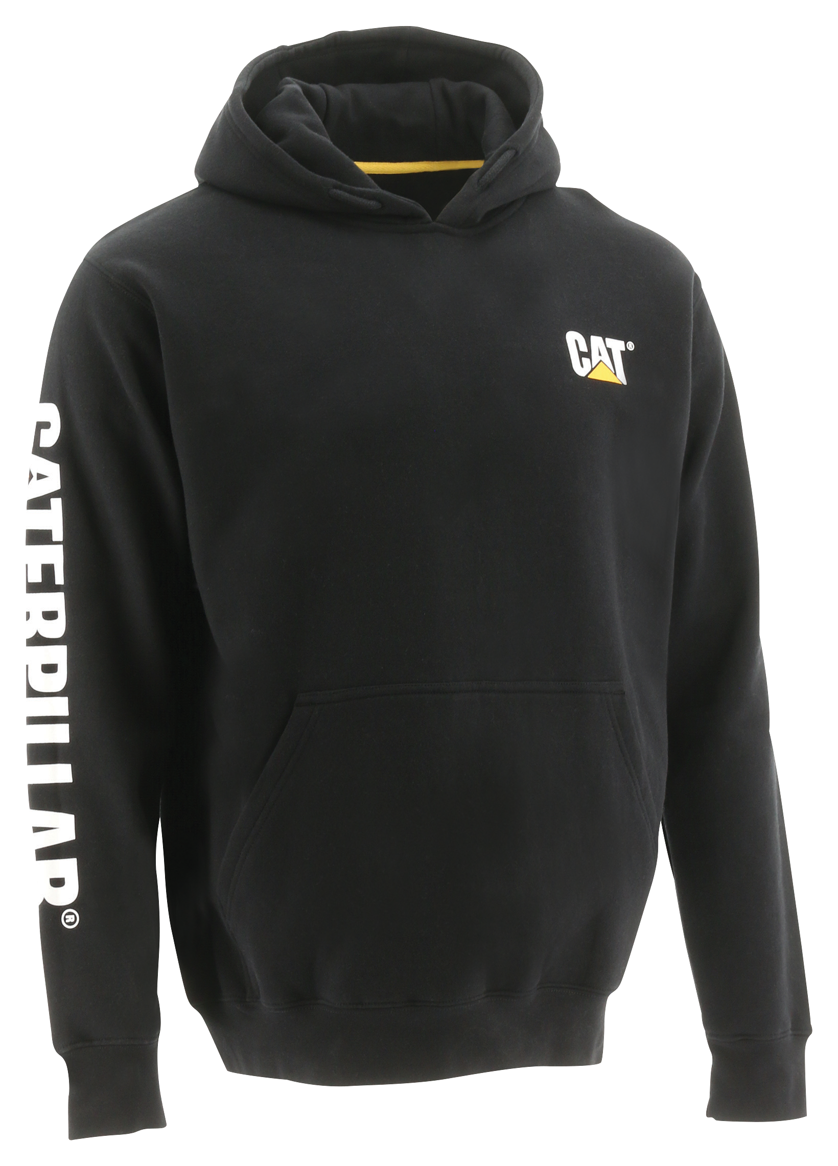 Image of CAT Workwear Banner Hooded Long-Sleeve Sweatshirt for Men - Black - 2XLT
