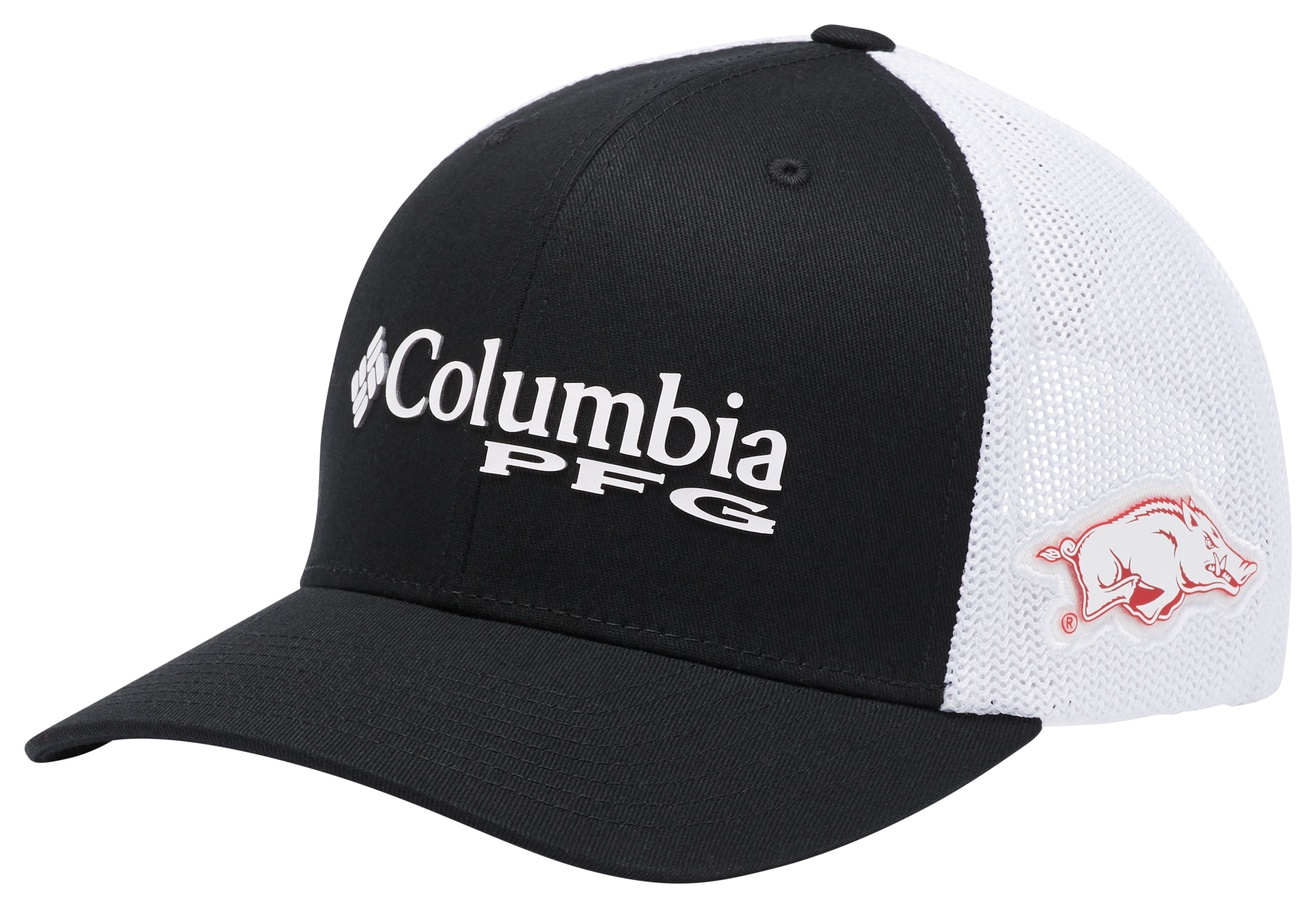 Image of Columbia PFG Mesh Snapback Ball Cap - University of Arkansas/Black