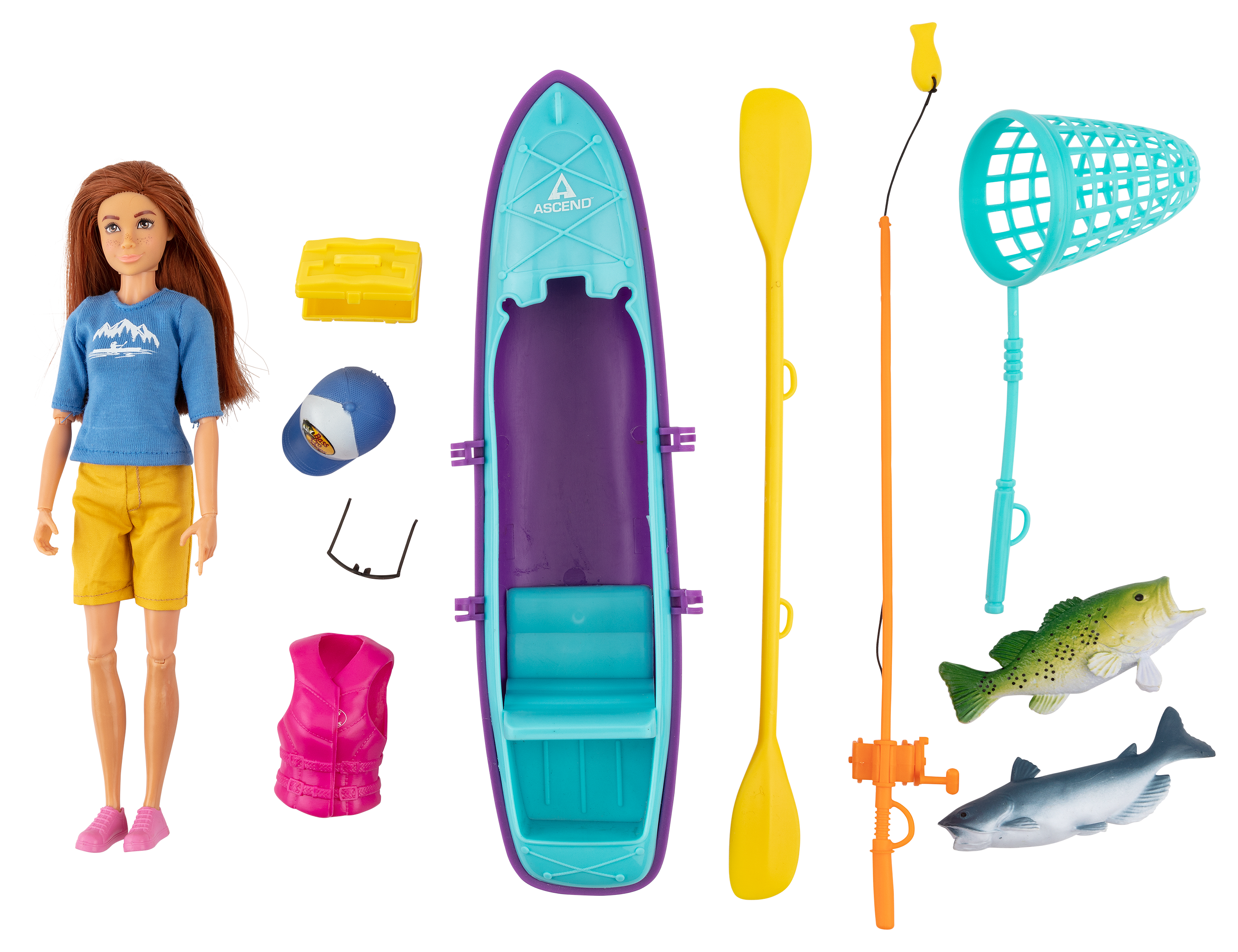 Big Country Toys - Fishing Toy Playset - Kids Fishing Set with Toy Boat -  10-Piece Fishing Set
