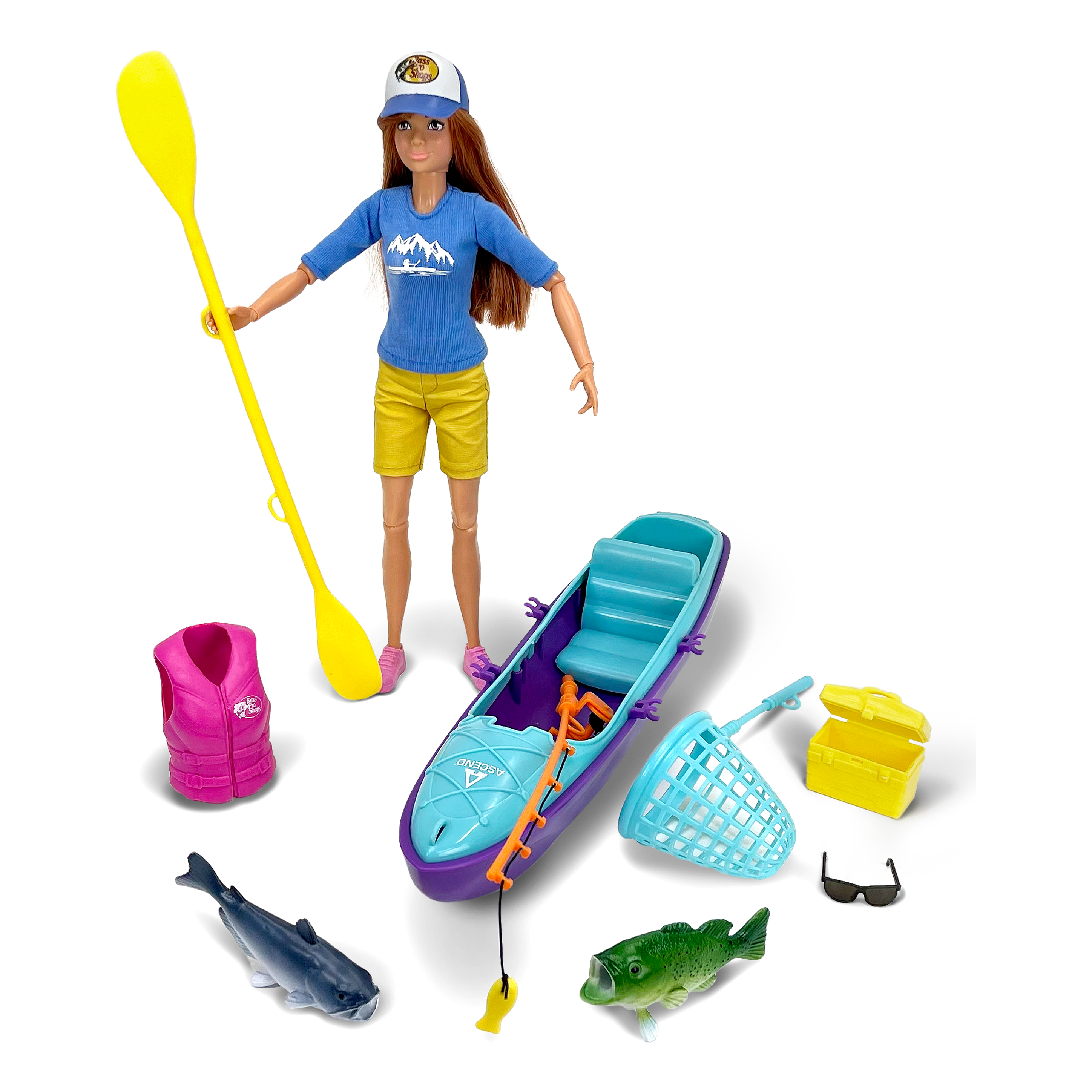 BASS PRO SHOPS Fishing Doll Play Set for Kids