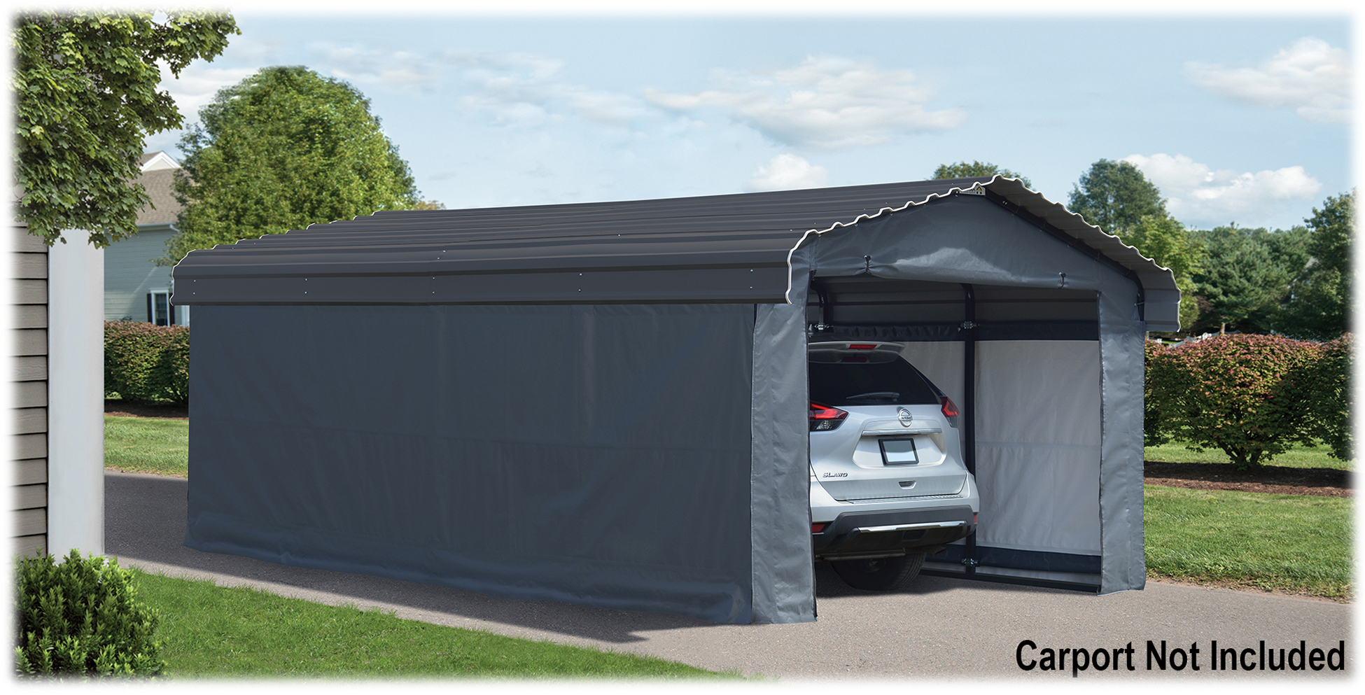 ShelterLogic Fabric Enclosure Kit for Arrow Carport - Gray - 12' x 20' x 8