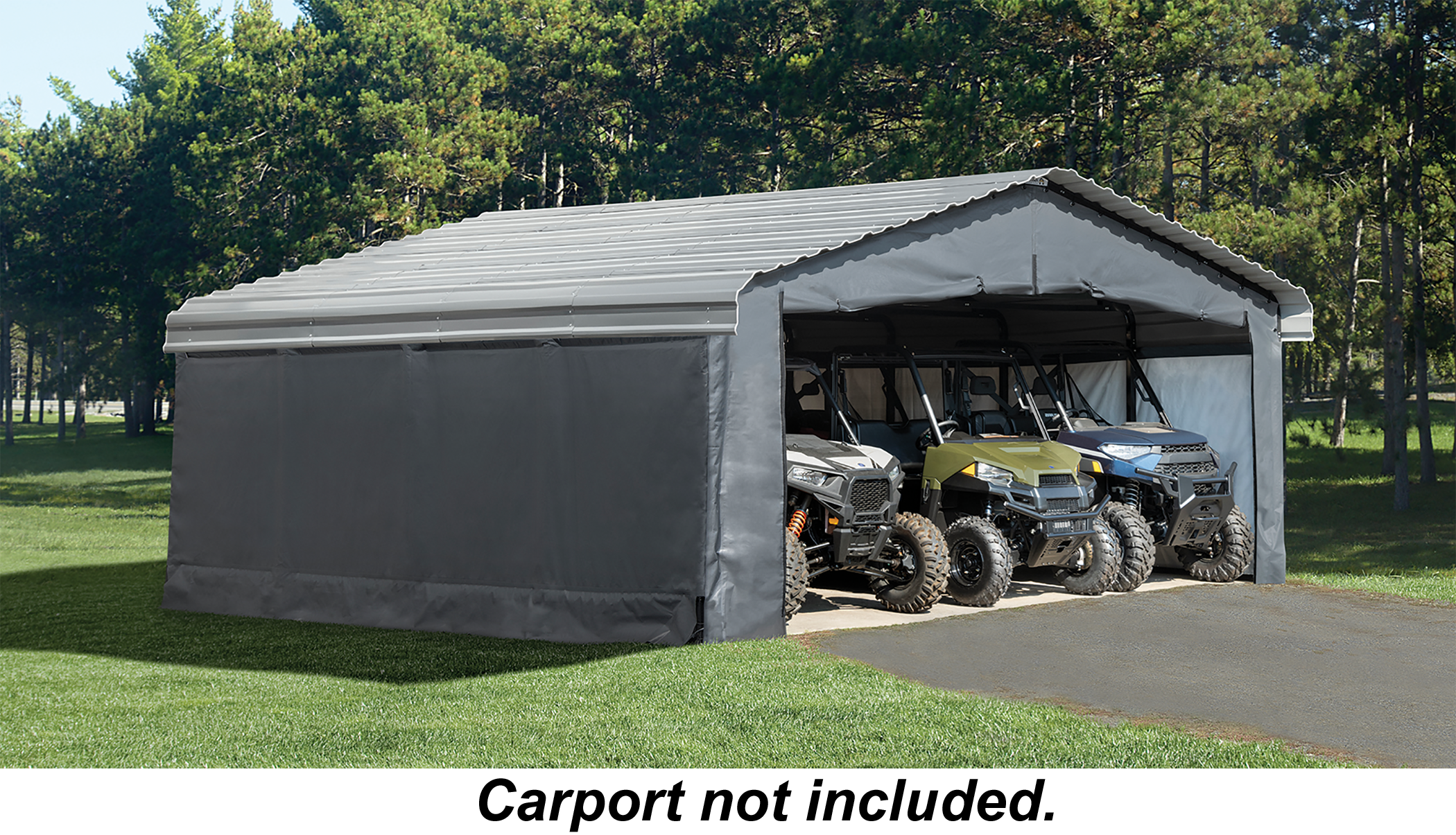 ShelterLogic Fabric Enclosure Kit for Arrow Carport - Gray - 20' x 20' x 10