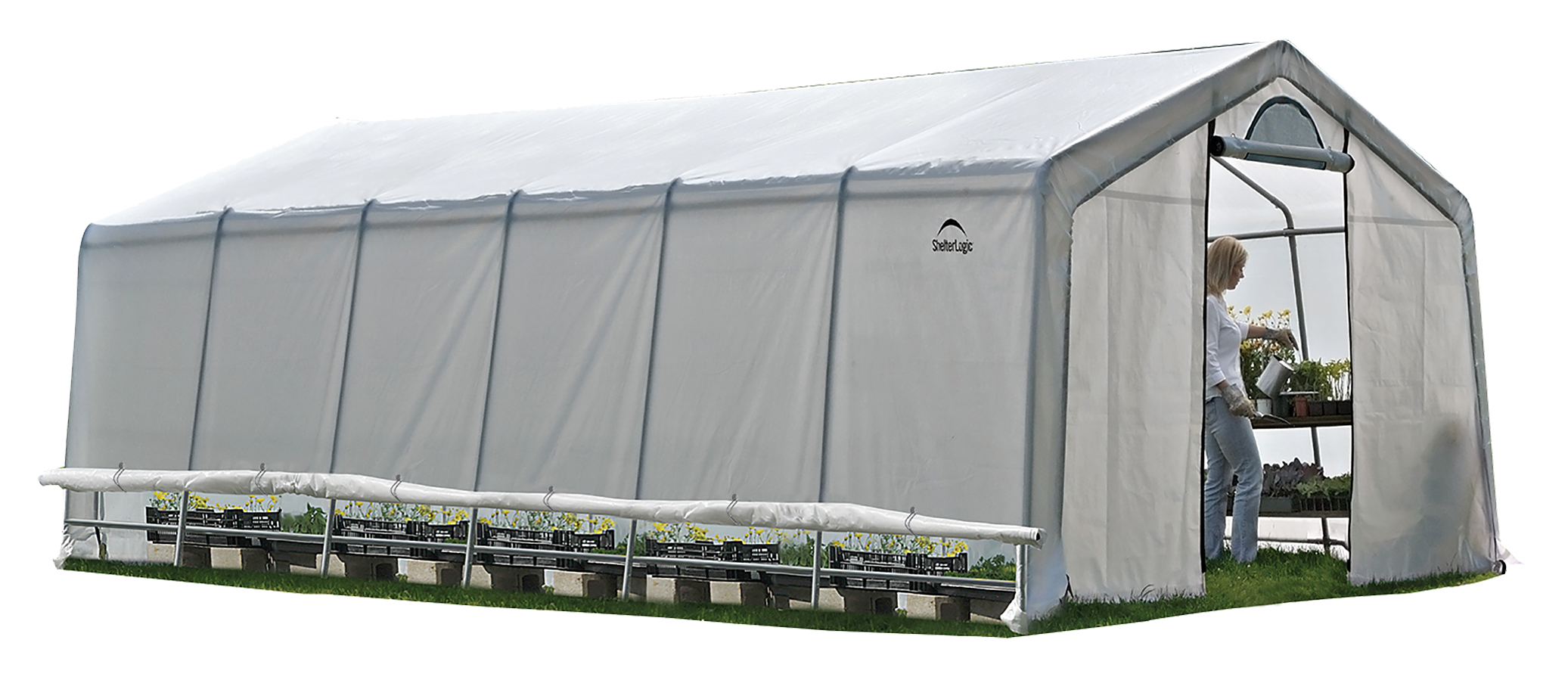 Image of ShelterLogic GrowIT Heavy-Duty Greenhouse with EasyFlow Panels - 12' x 24' x 8'