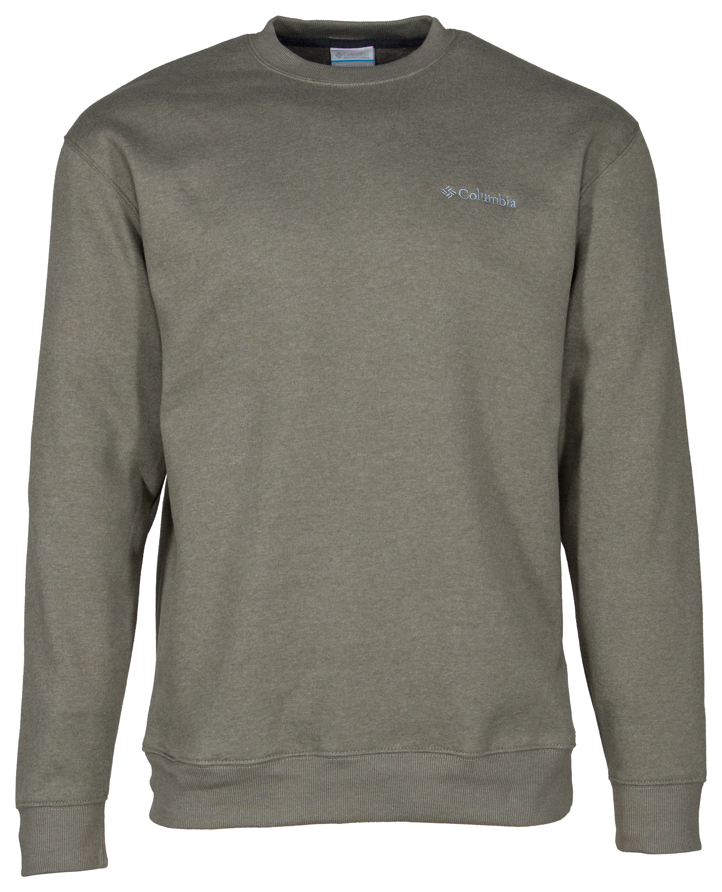 Image of Columbia Hart Mountain II Crew Fleece Long-Sleeve Sweatshirt for Men - Stone Green Heather - L