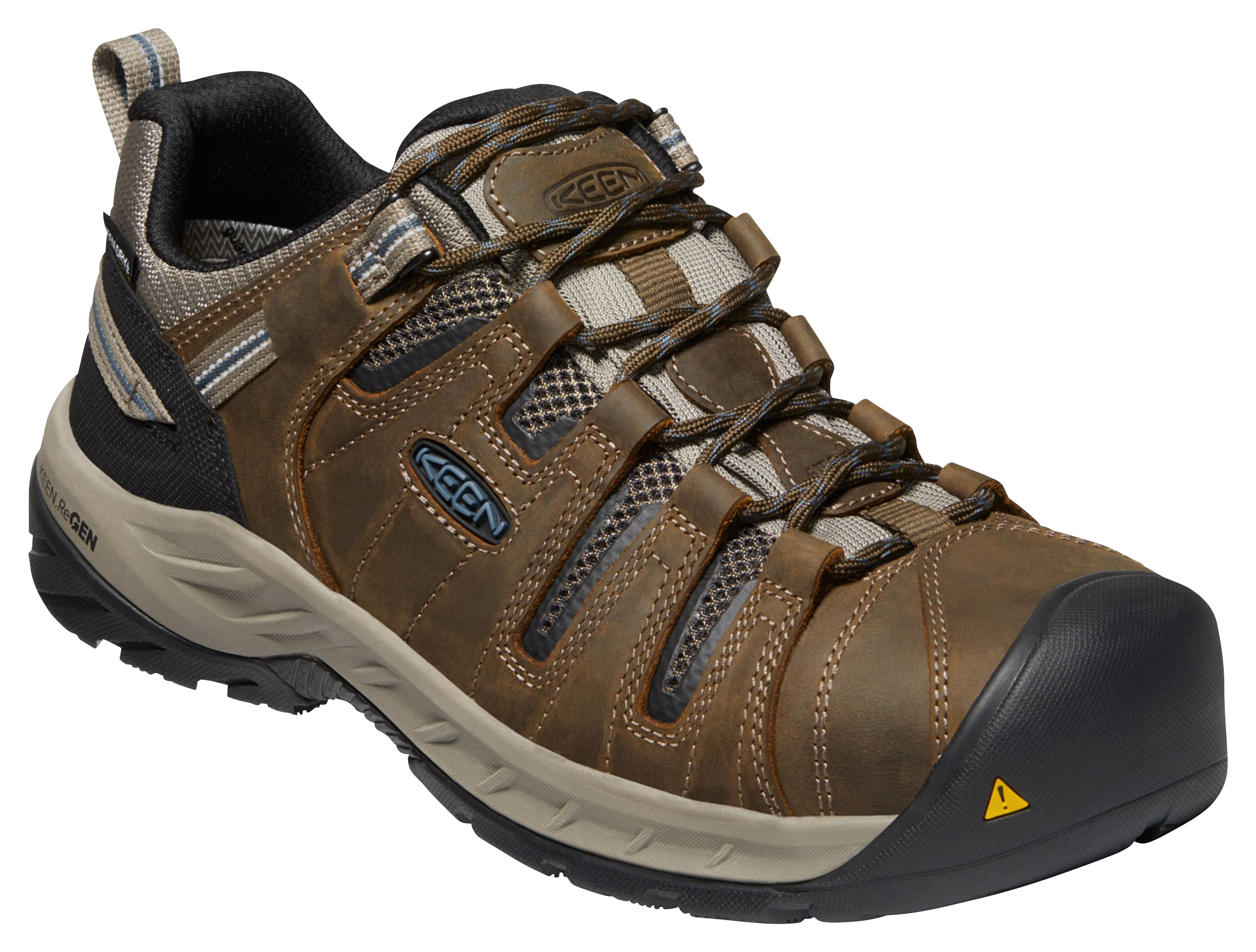 Image of KEEN Flint II Steel Toe Waterproof Work Shoes for Men - Cascade Brown - 7.5M