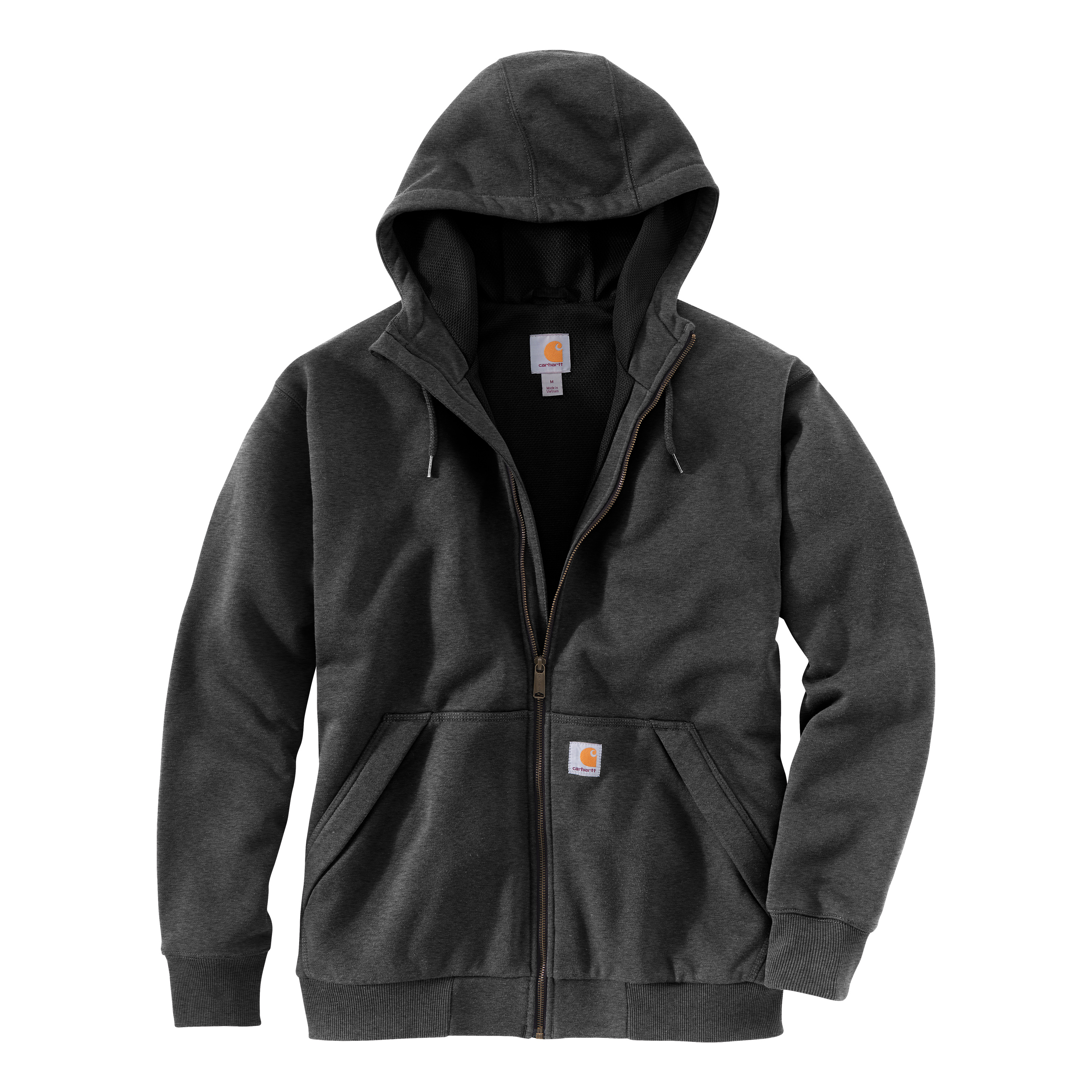 Image of Carhartt Rain Defender Loose-Fit Midweight Thermal-Lined Long-Sleeve Sweatshirt for Men - Carbon Heather - 3XL