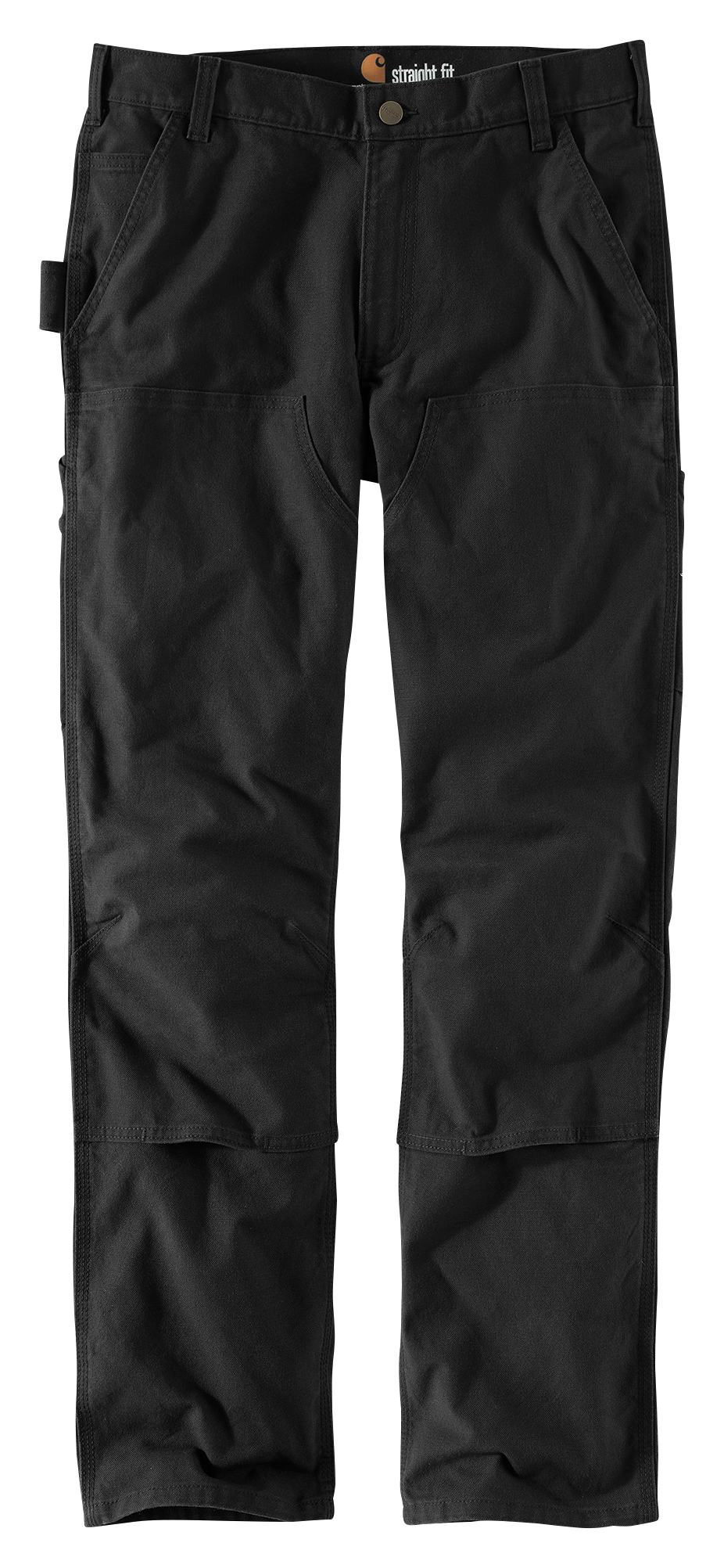 Image of Carhartt Relaxed Straight Rugged Flex Duck Double-Front Dungarees for Men - Black - 33x34