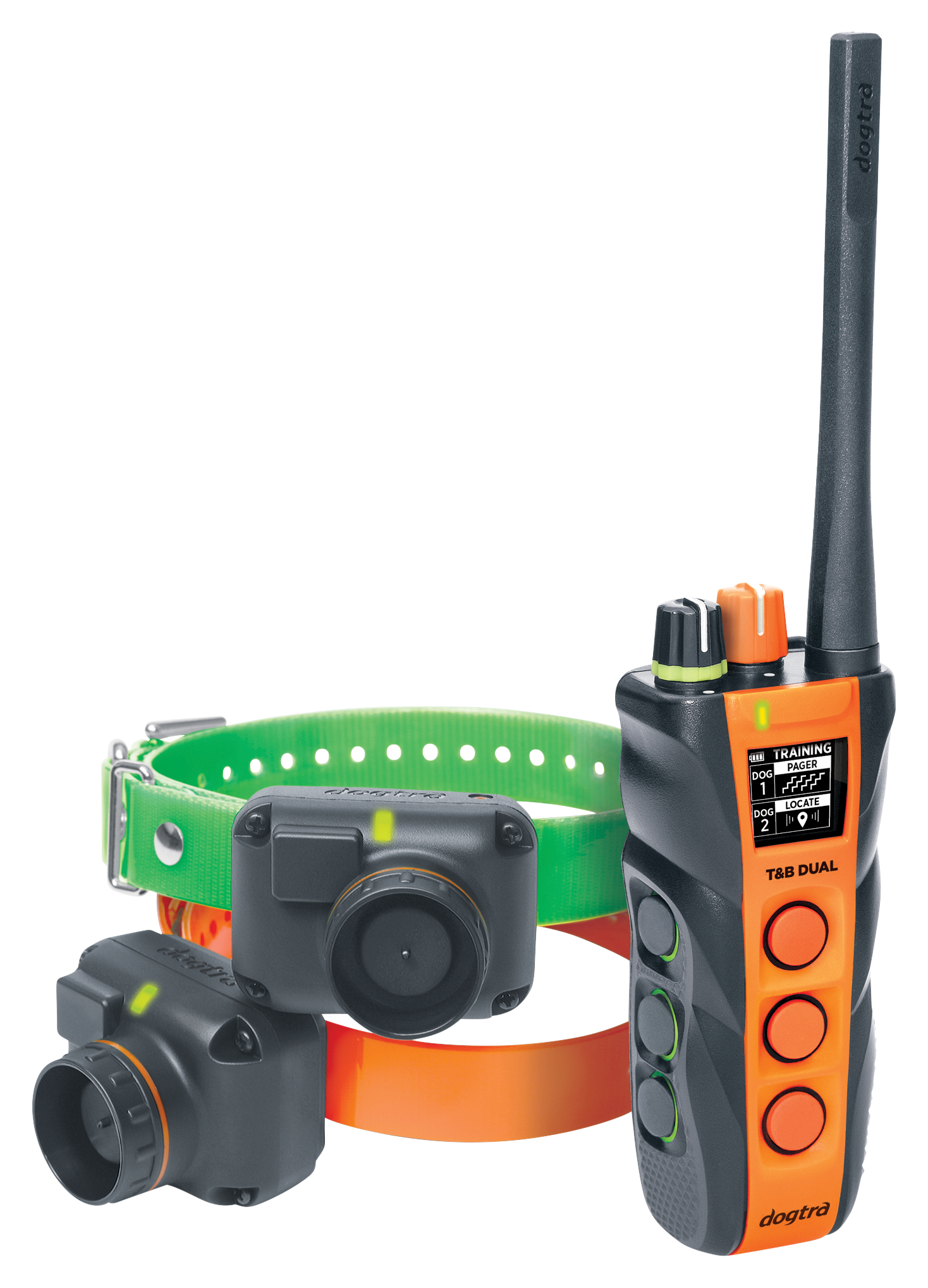 Dogtra T&B Dual Dog Training Collar System - Orange/Green - 2 dog