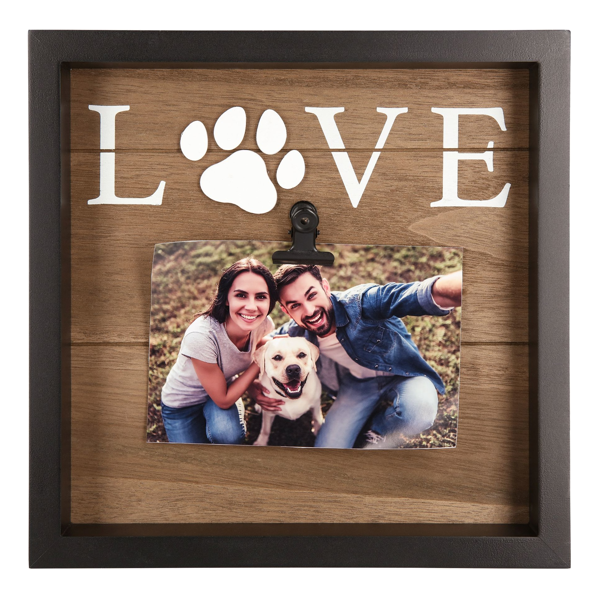 WHITE RIVER HOME Love Paw Print Clip Photo Frame