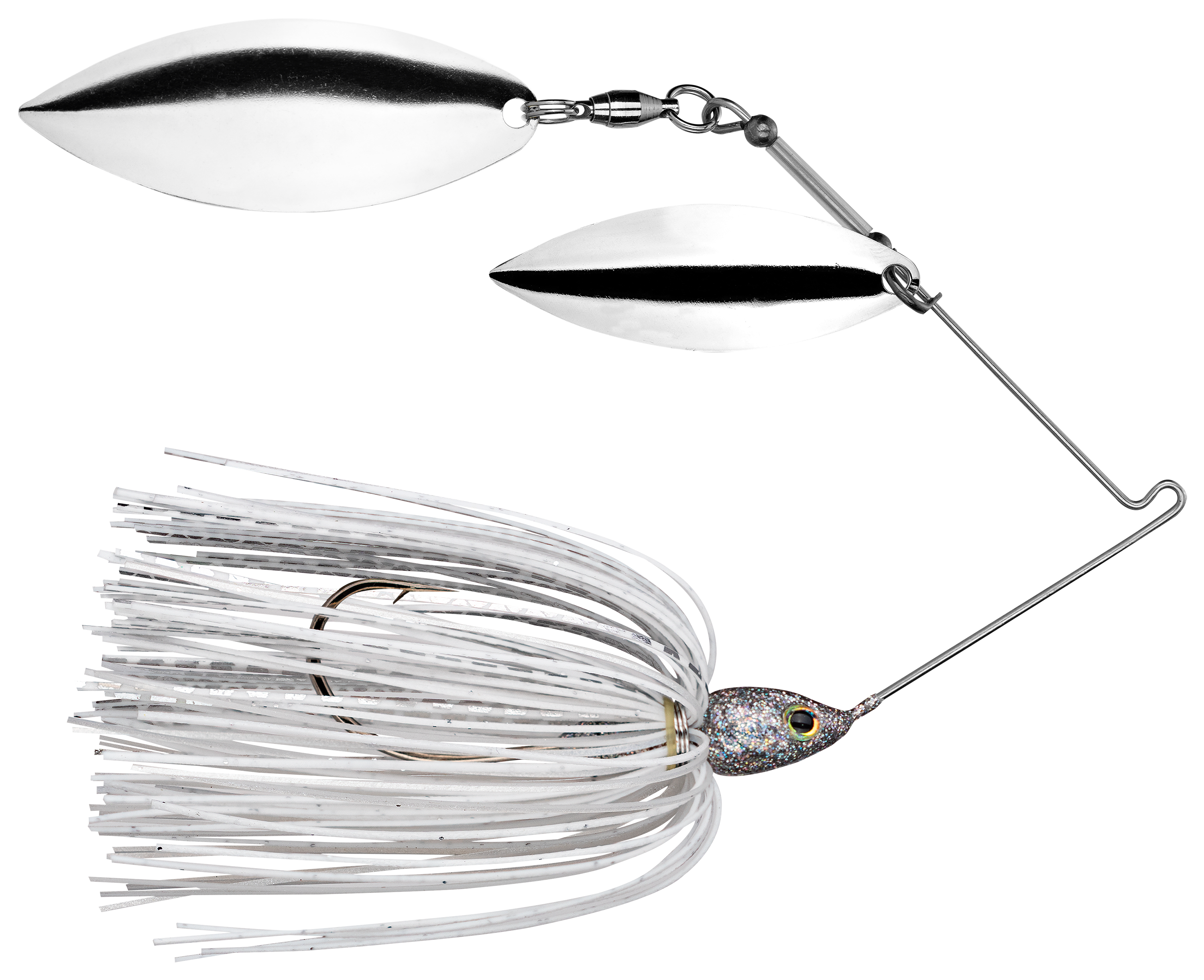 Image of Strike King Tour Grade Double Willow Spinnerbait - 1/2 oz. - White/Silver