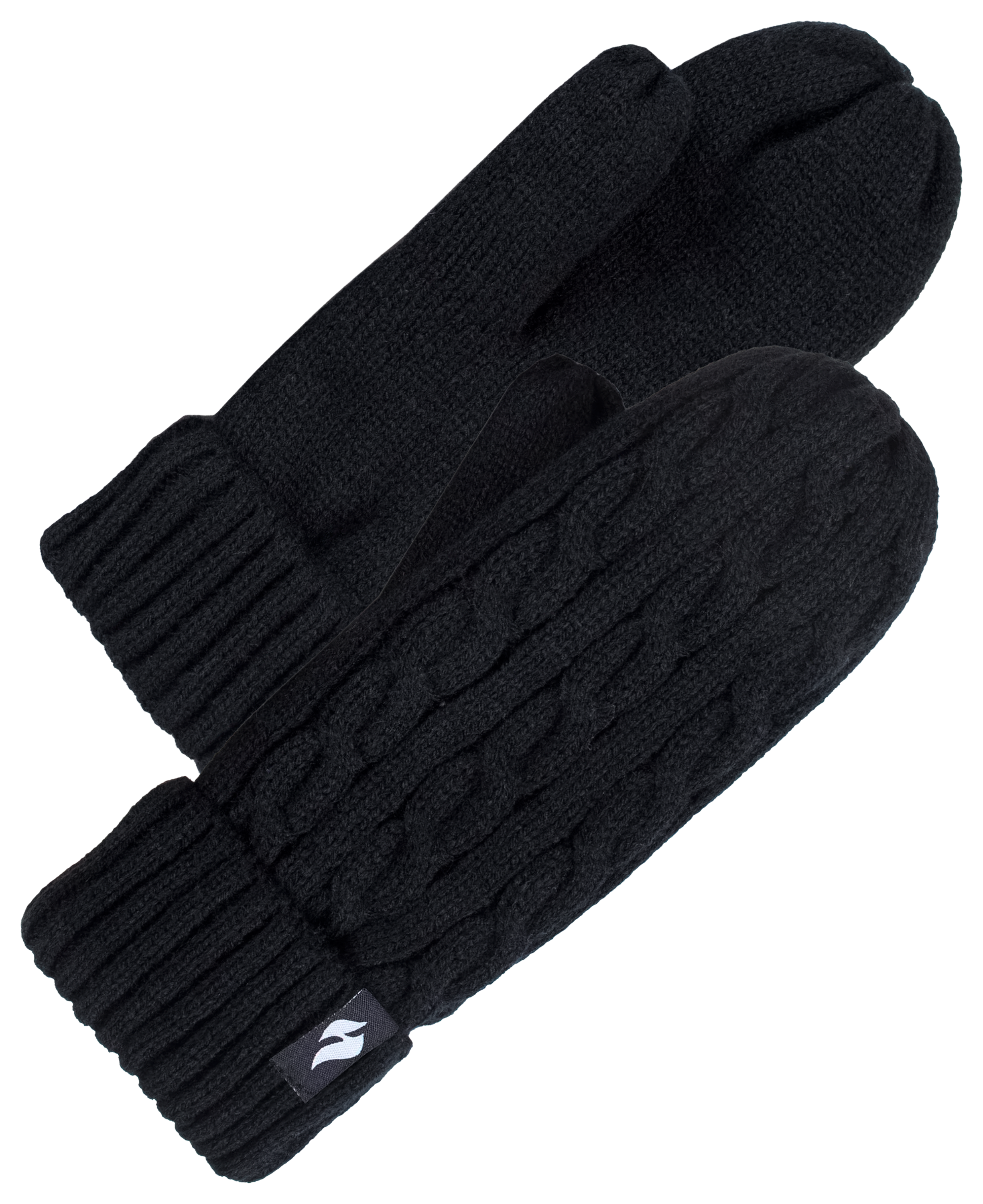 Heat Holders  Women's Solid Cable Knit Gloves - Black