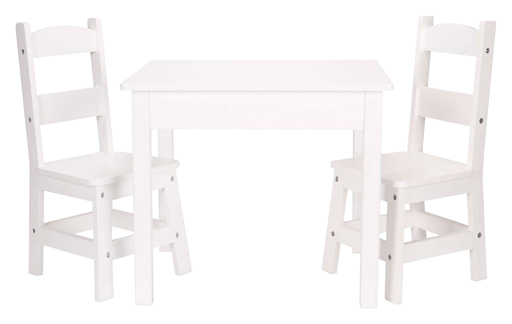 Melissa & Doug Solid Wood Table & Chairs 3-Piece Set for Kids - White
