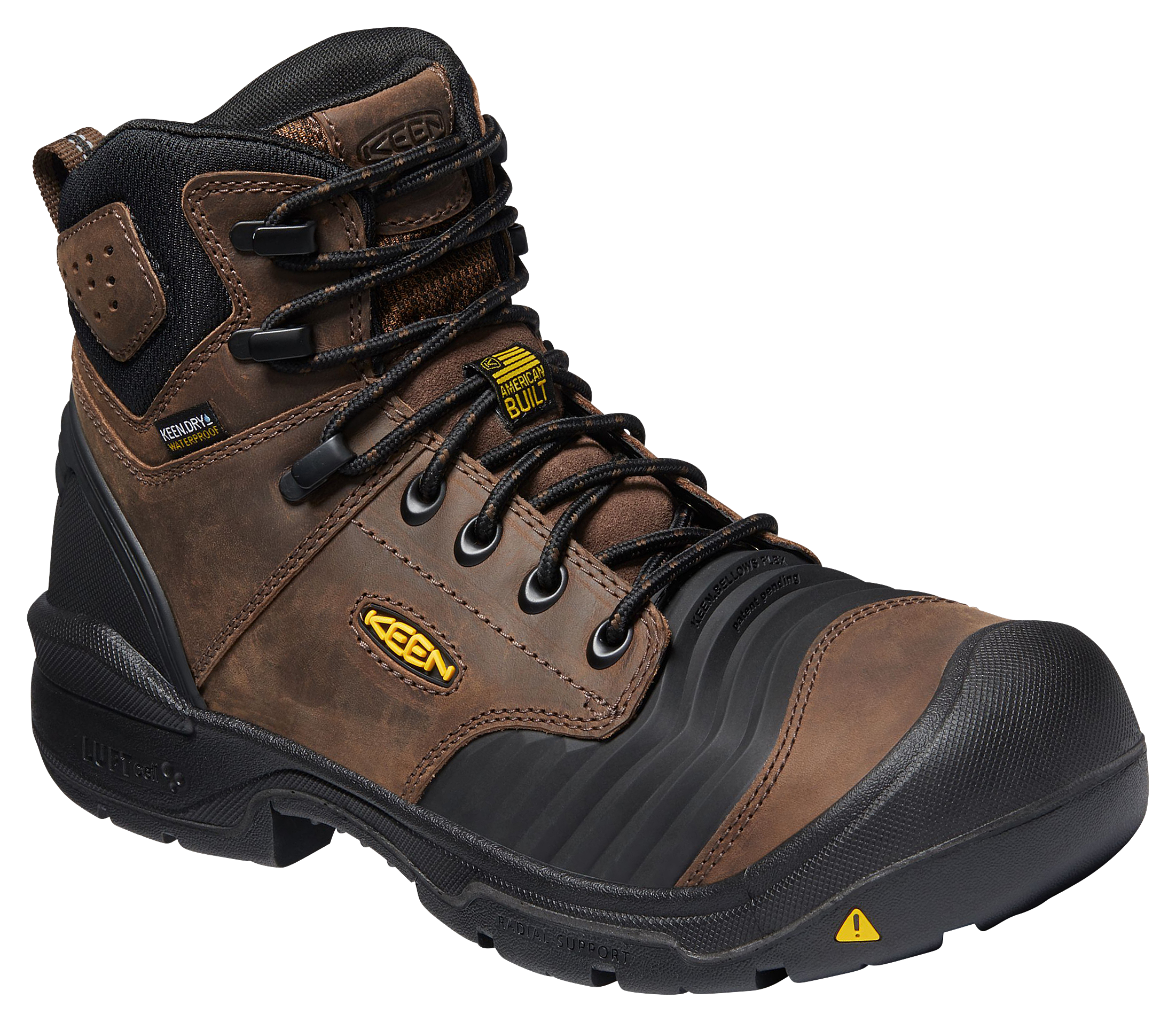 Image of KEEN Utility Portland Waterproof Carbon Toe Work Boots for Men - Dark Earth - 11M