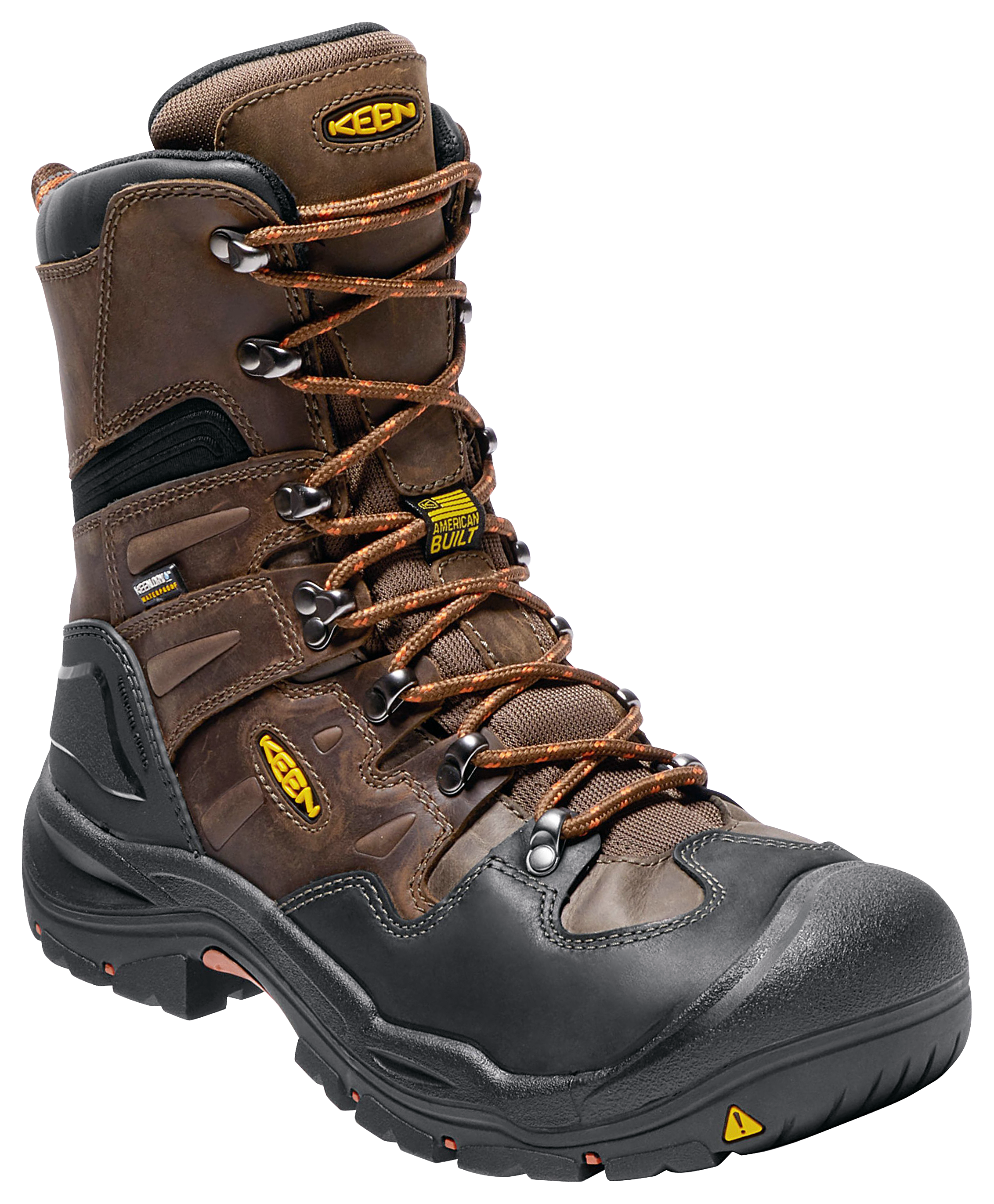 Image of KEEN Utility Coburg 8'' Waterproof Steel Toe Work Boots for Men - Cascade Brown/Brindle - 9W
