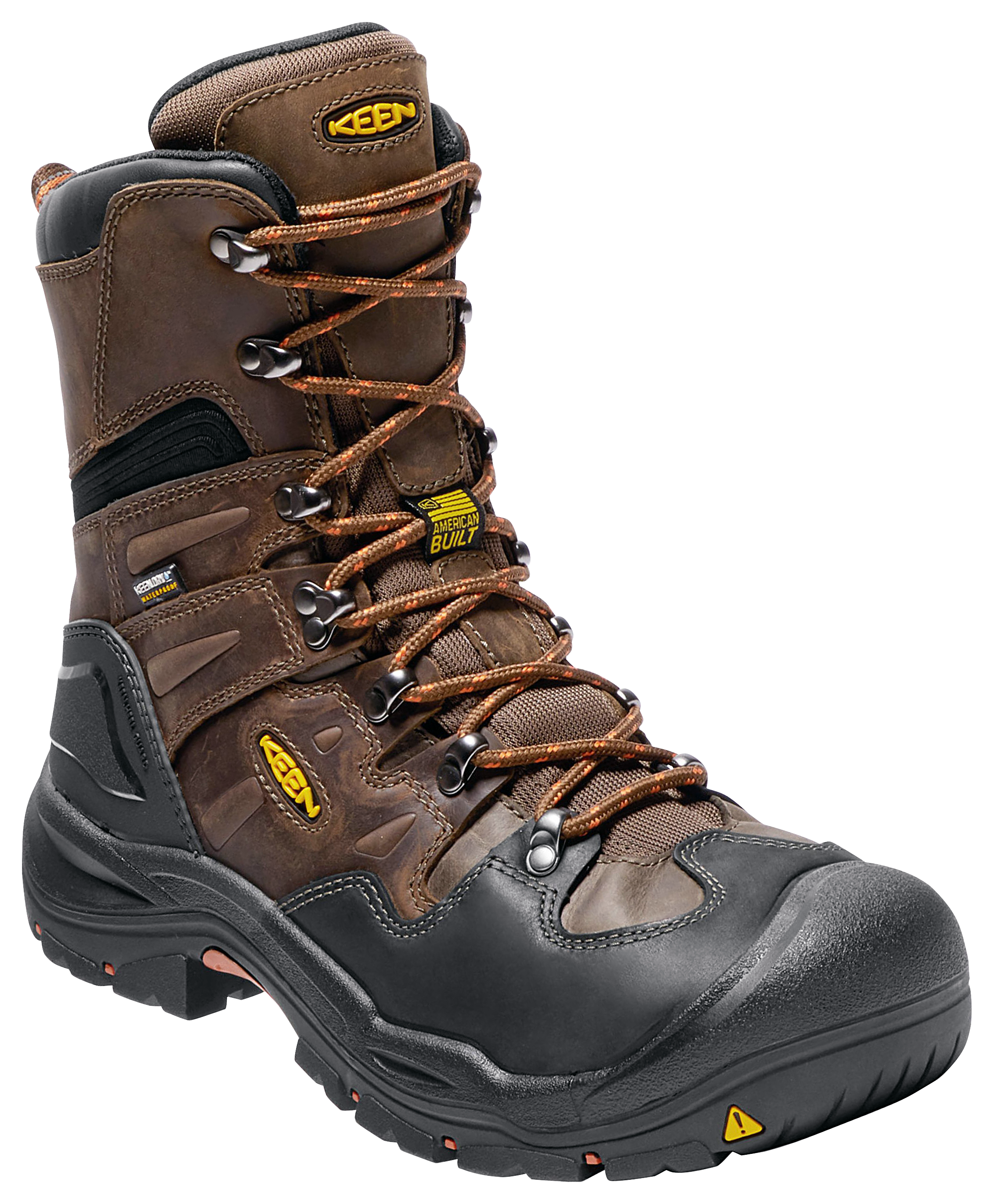 KEEN Utility Coburg 8'' Waterproof Steel Toe Work Boots for Men - Cascade Brown/Brindle - 15W