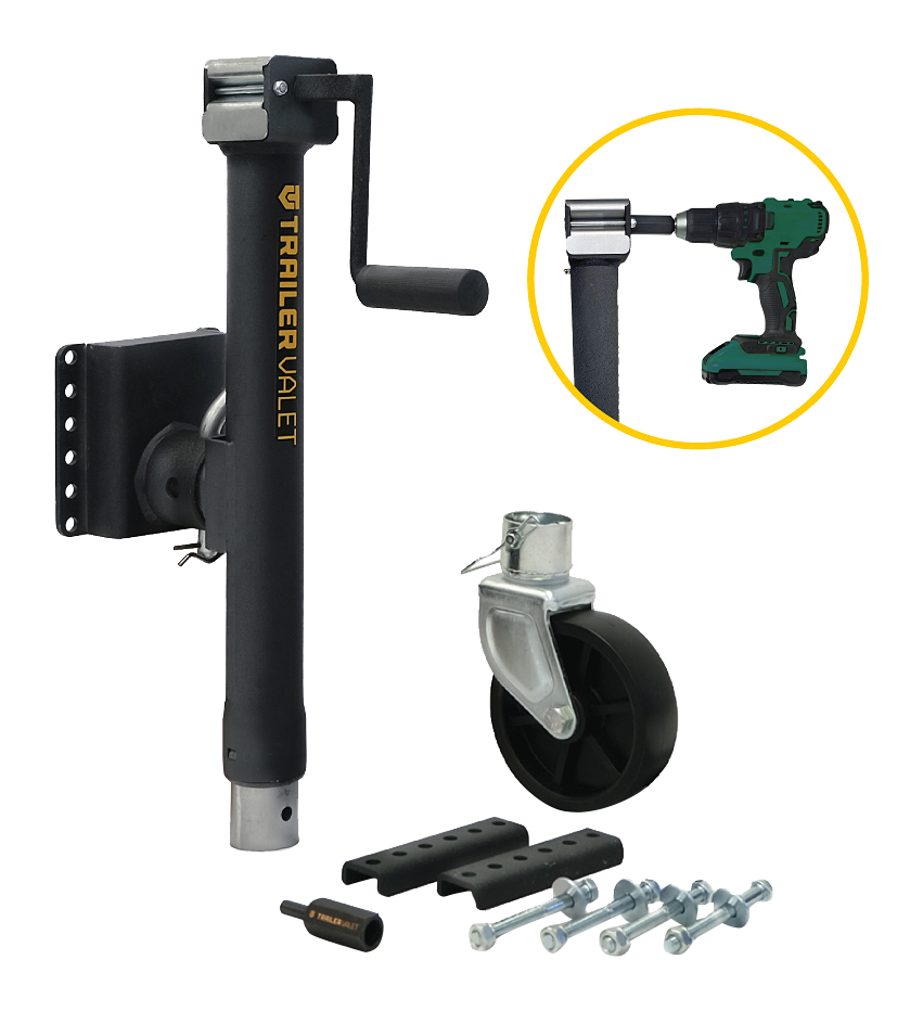 Trailer Valet JX Side Mount Jacks with Wheel - 5,000 lbs.
