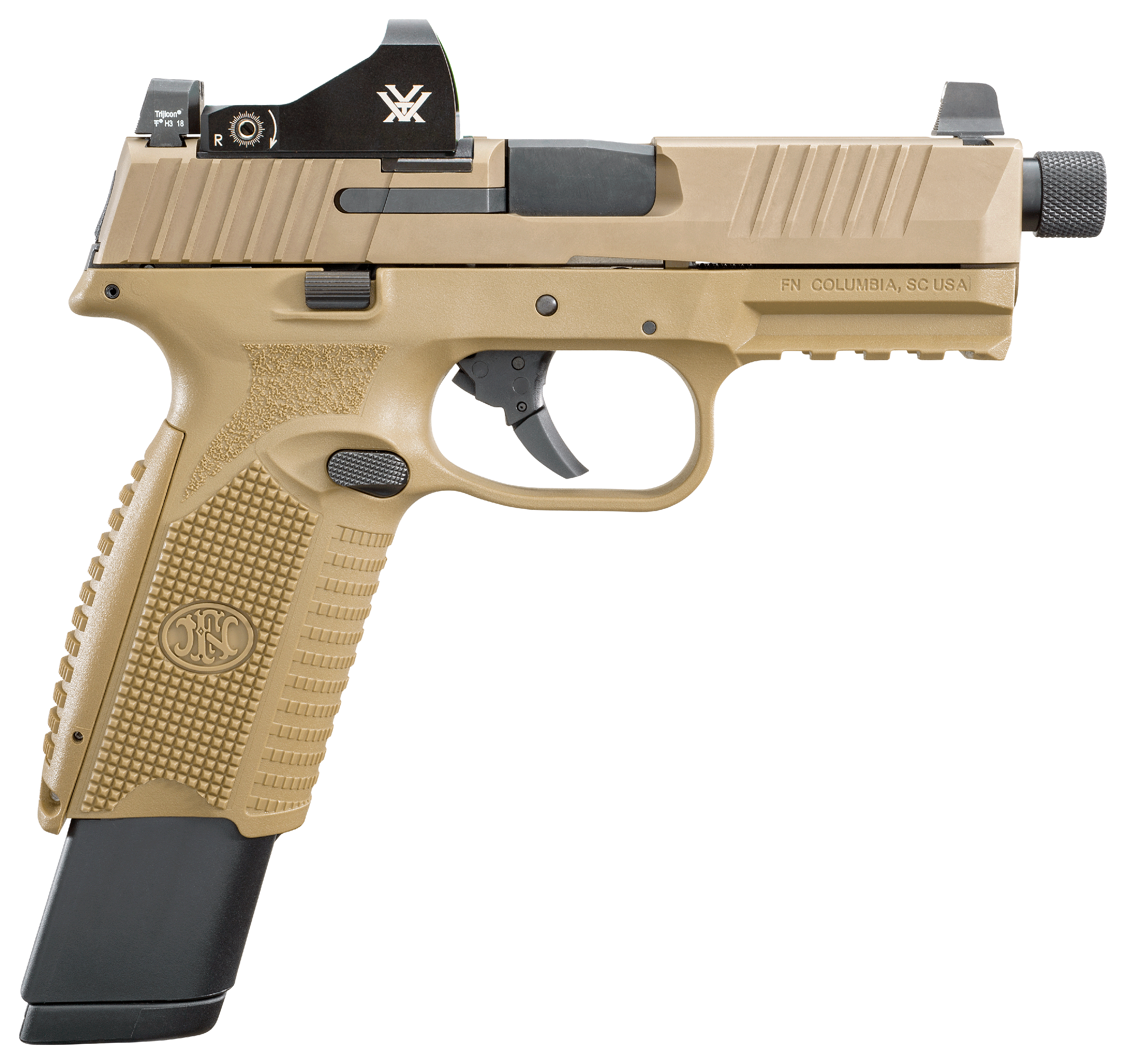 FN 509 Tactical Semi-Auto Pistol in FDE with Vortex Viper Micro Red Dot Sight Package