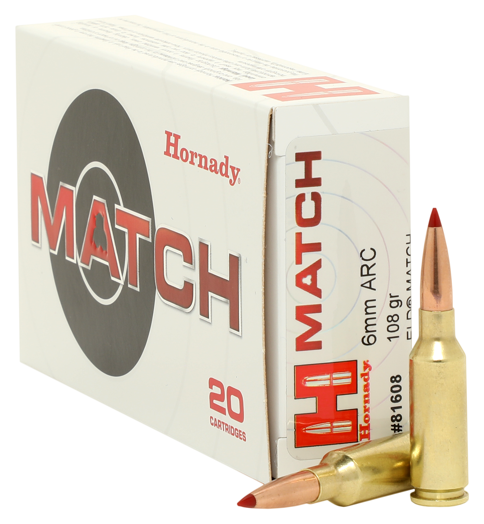 Hornady ELD Match 6mm ARC 108 Grain Centerfire Rifle Ammo