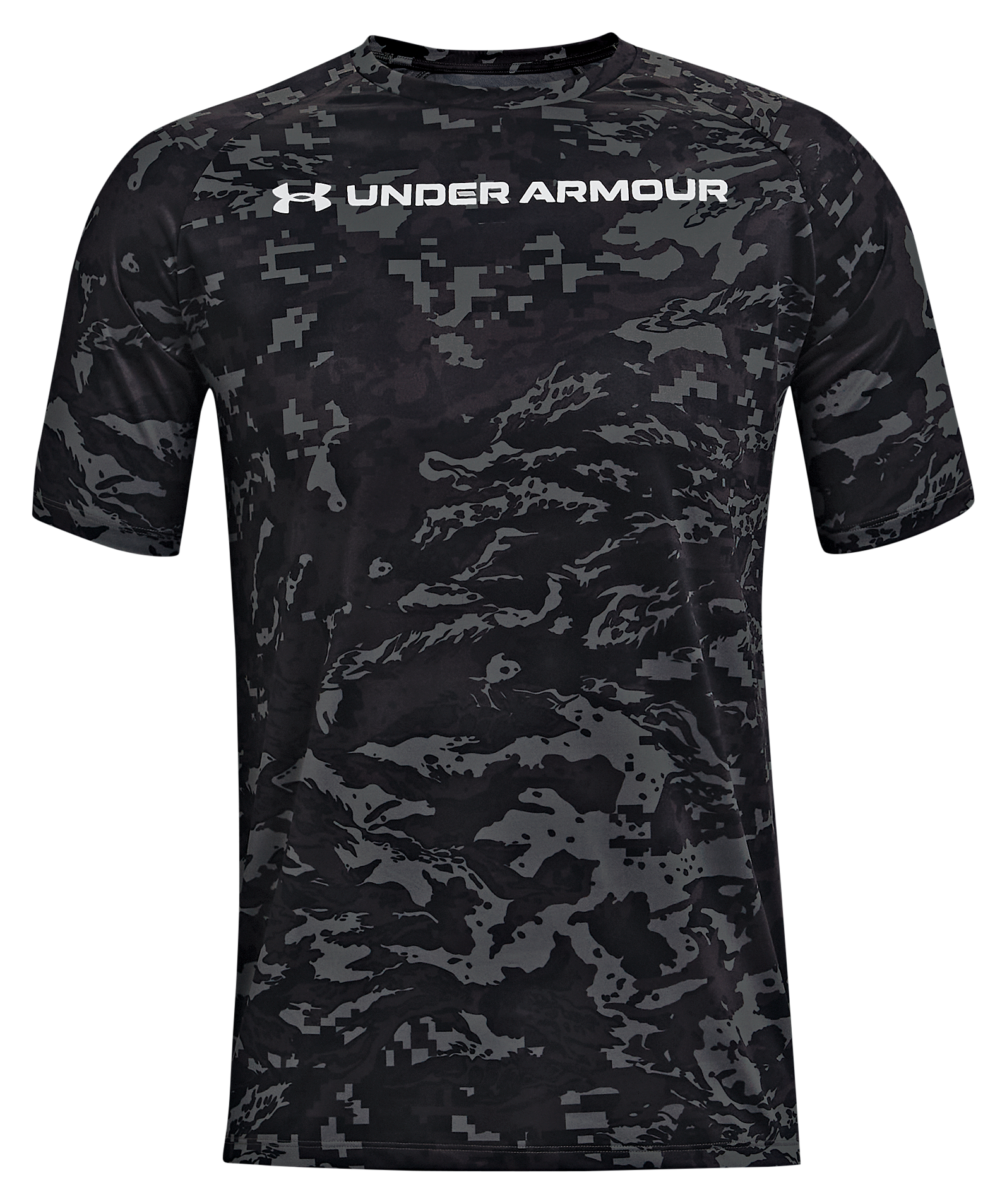 Under Armour UA Tech ABC Camo Short-Sleeve T-Shirt for Men - Pitch Gray/White - S