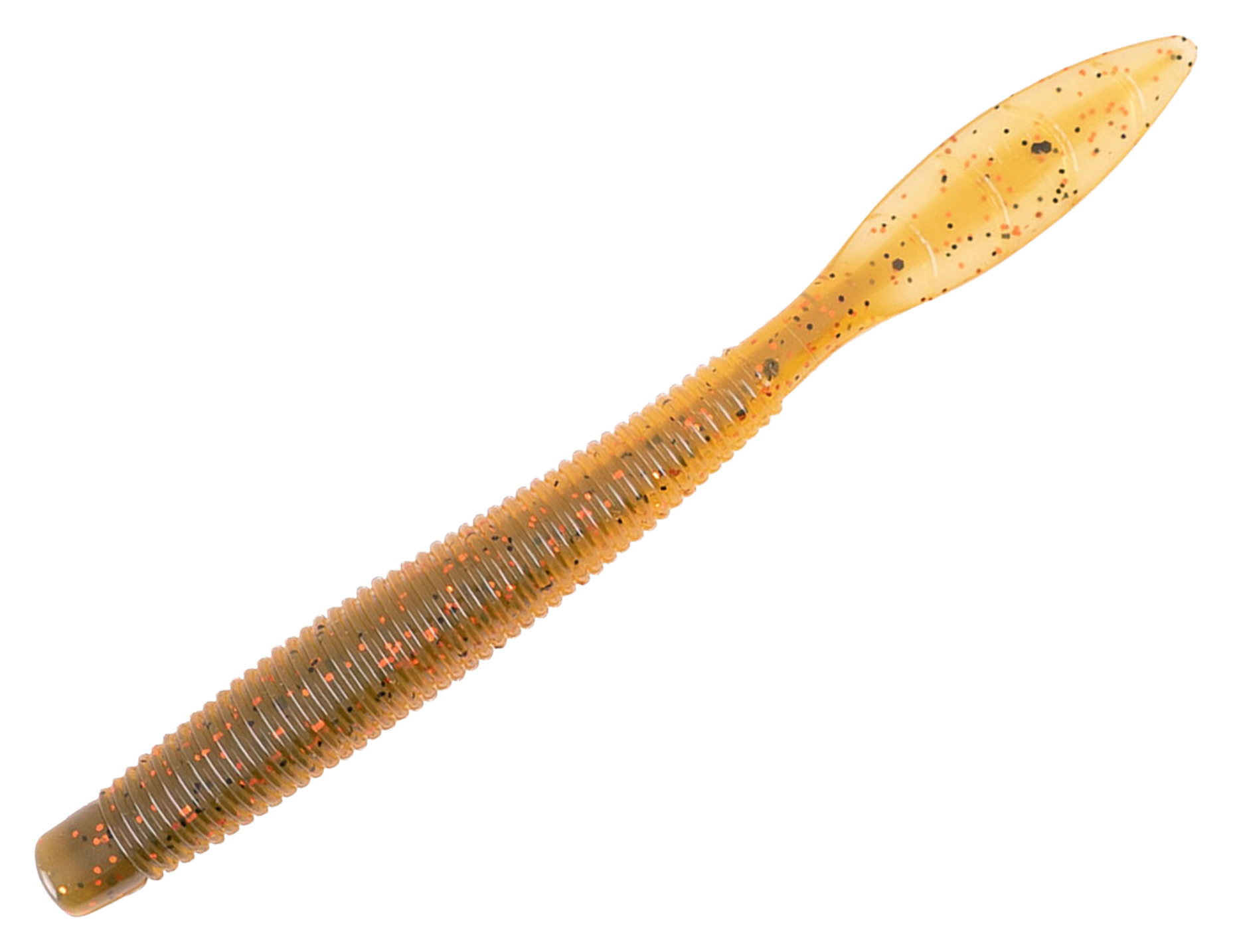 Missile Baits Quiver Worm - 4-1/2 - Orange Green Pumpkin Core