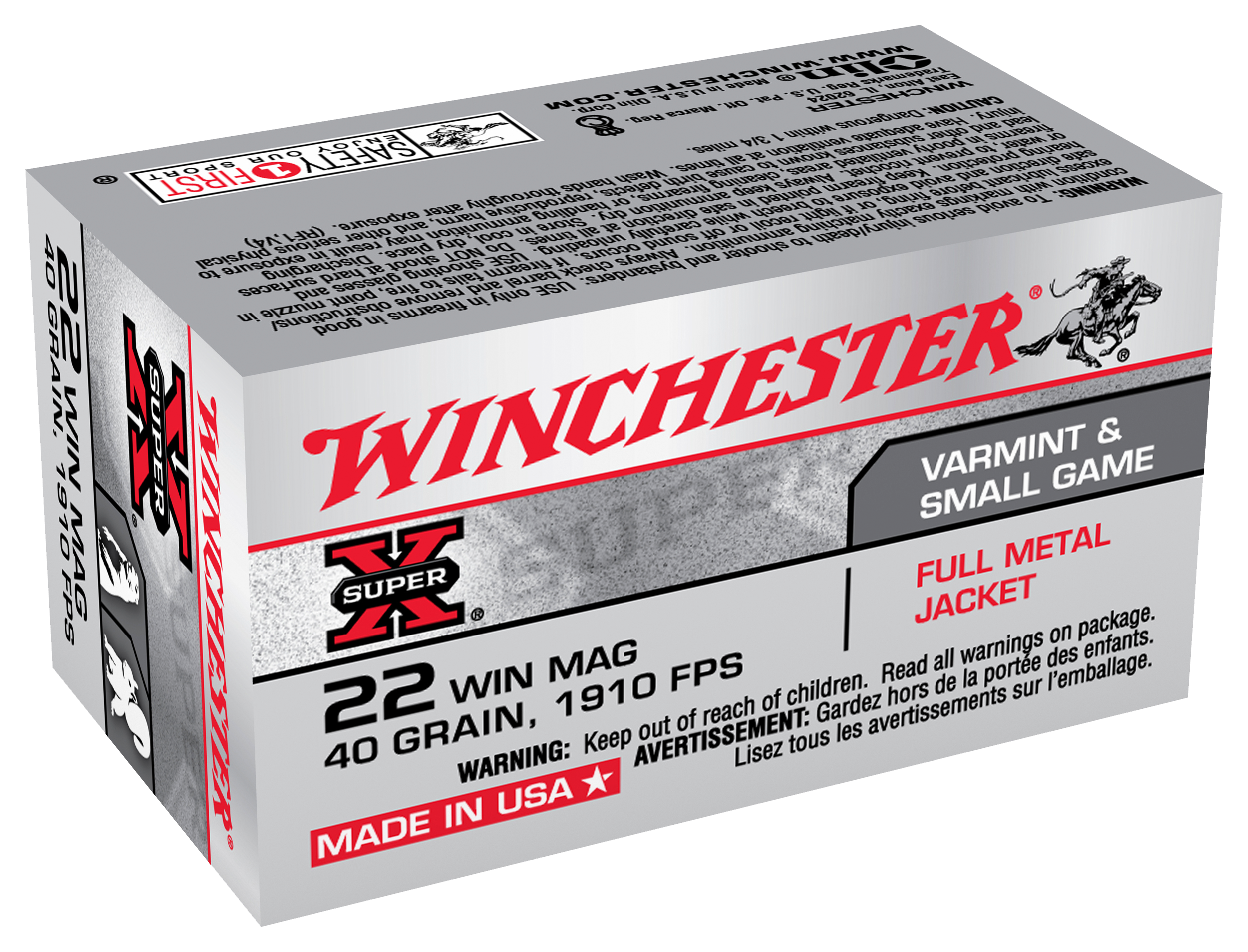 Winchester Super-X 22 WIN MAG Rimfire Ammo - 50 Rounds