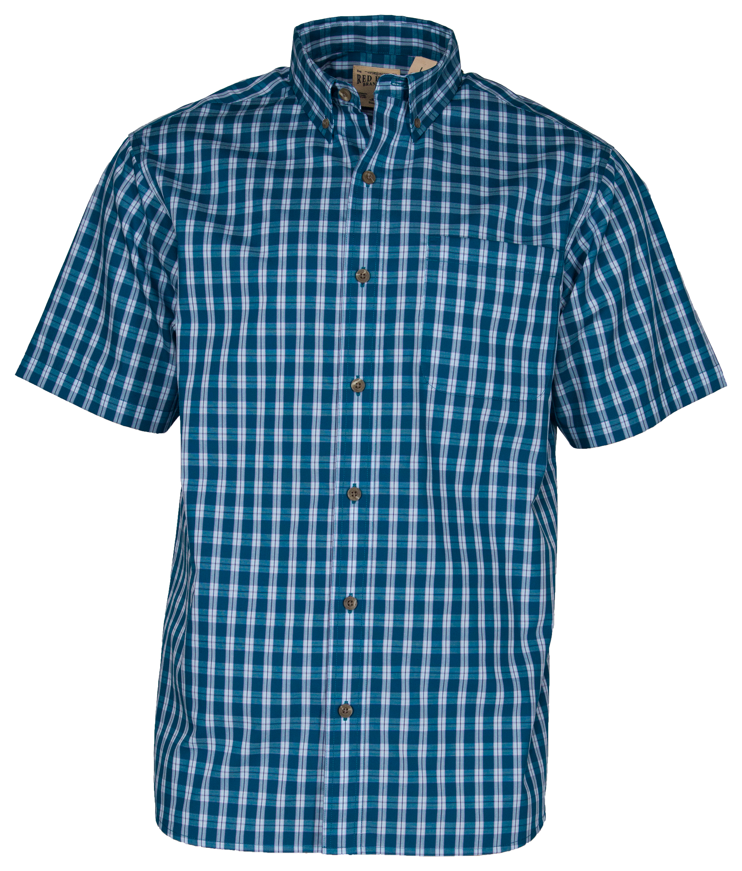 RedHead Wrinkle-Free Plaid Short-Sleeve Button-Down Shirt for Men - Ocean Plaid - L product image