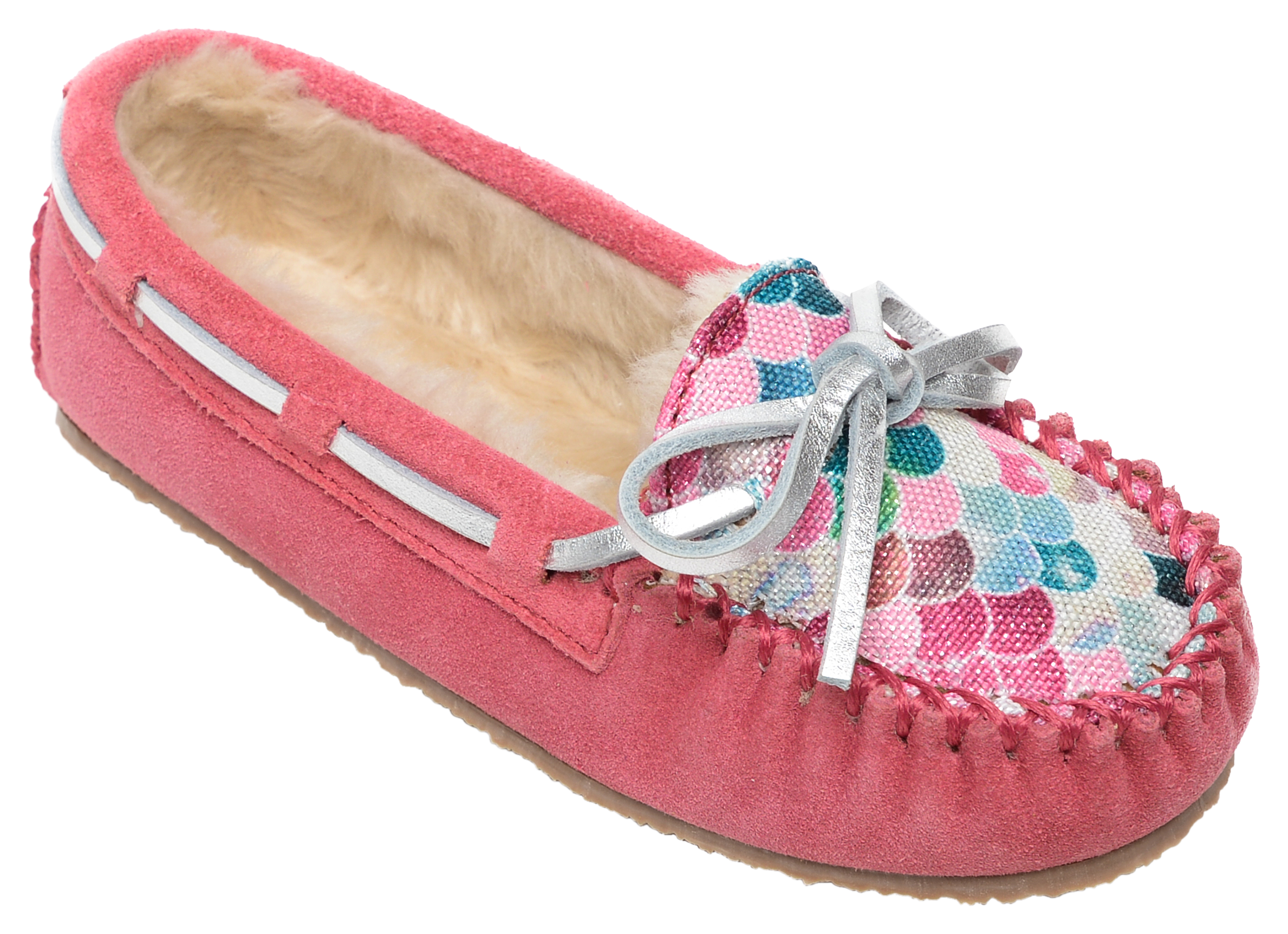 Minnetonka Moccasin Cassie Slip-On Shoes for Kids - Mermaid Hot Pink - 1/Me - 100025998-2924958 - Shoes The Minnetonka Moccasin® Cassie Slip-On Shoes for sku 100025998-2924958