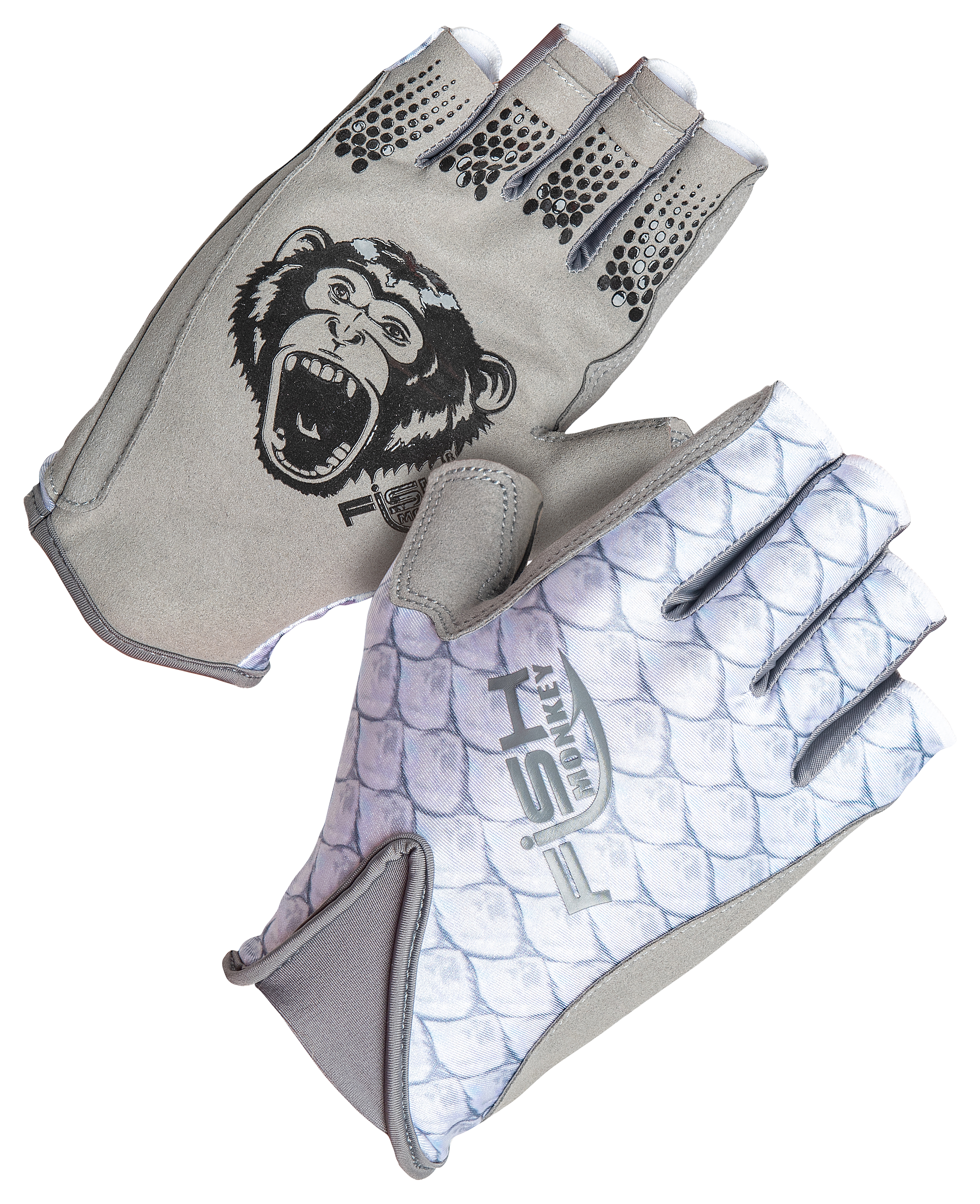 Image of Fish Monkey Pro 365 Half-Finger Guide Gloves - Tarpon - L