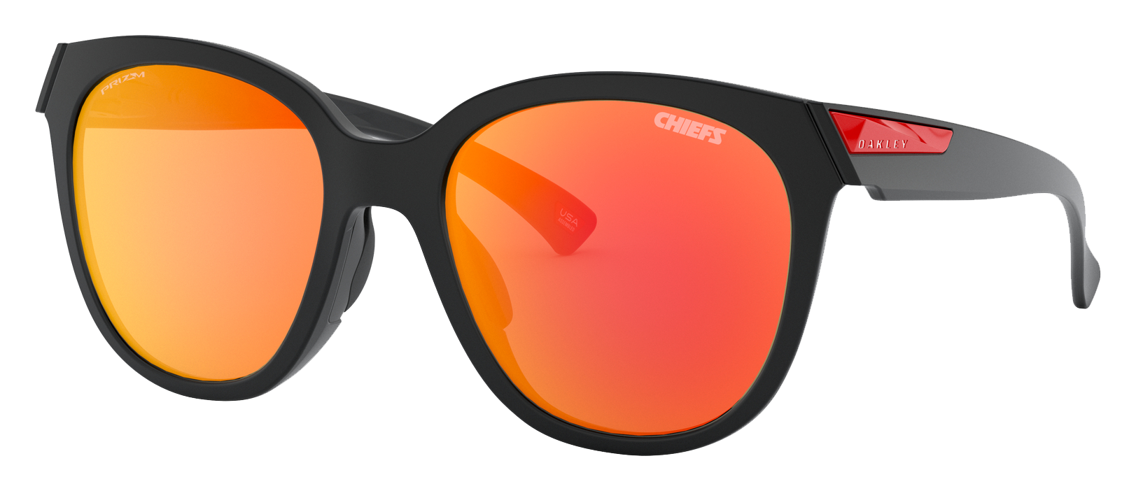 Image of Oakley Kansas City Chiefs Low Key OO9433 Prizm Bronze Iridium Mirror Sunglasses for Ladies