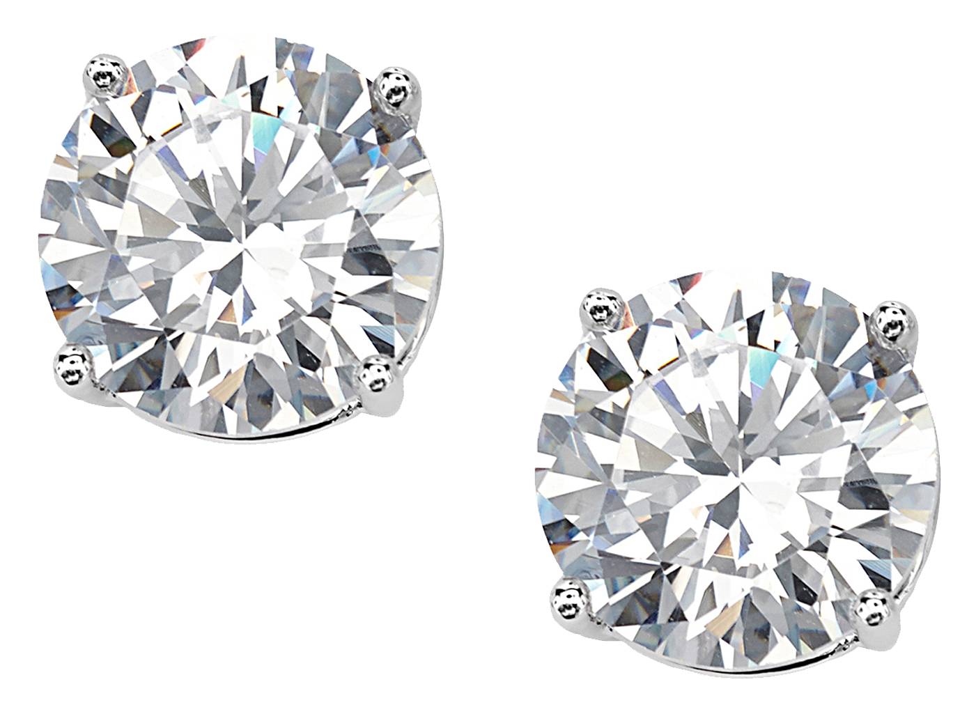 TR Jewelry Concepts Silver Elegance 2-ct. Cubic Zirconia Sterling Silver Stud Earrings