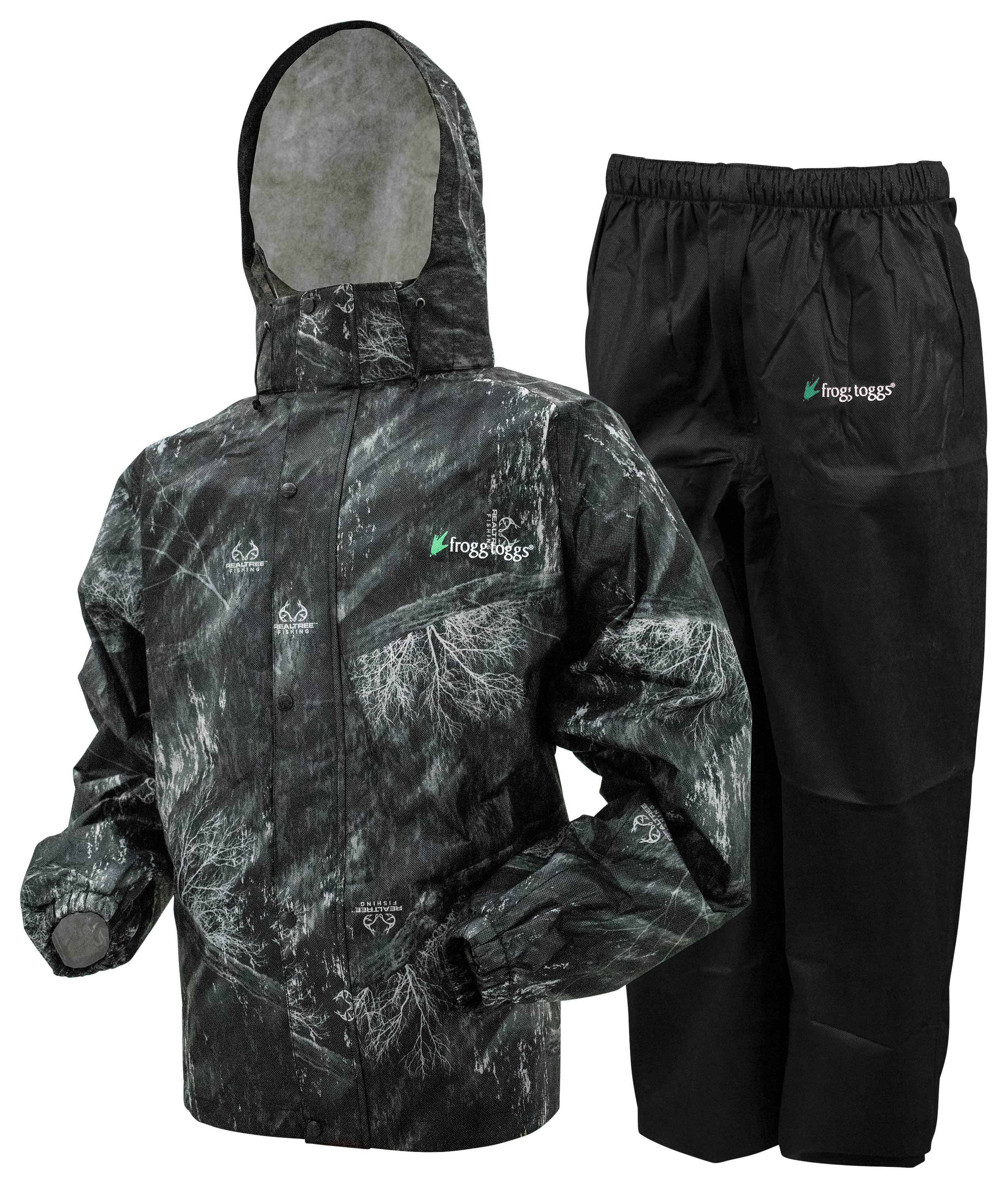 Frogg Toggs All-Sport Rain Suit for Men - Realtree Fishing Black/Black - S