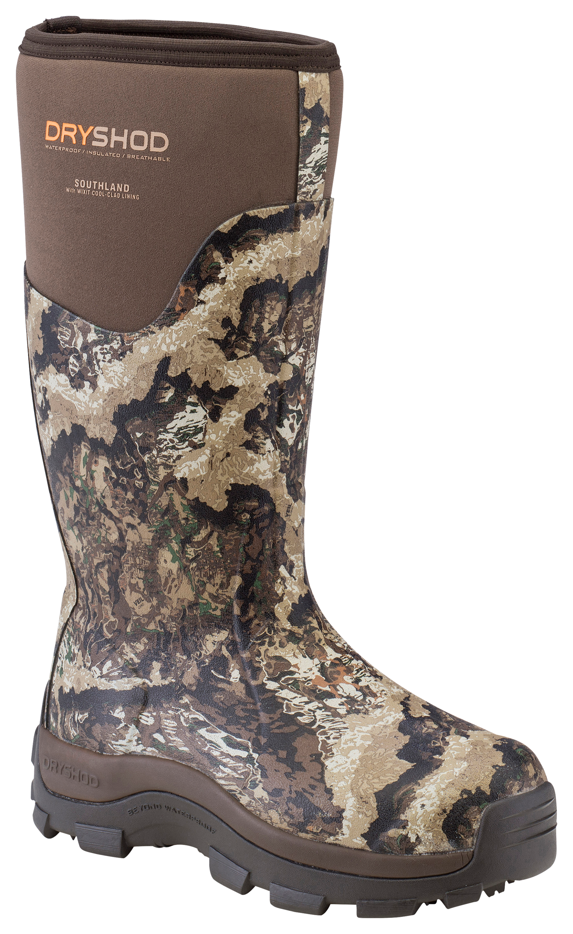 Dryshod Southland Camo Rubber Boots for Men - Veil Whitetail - 8M
