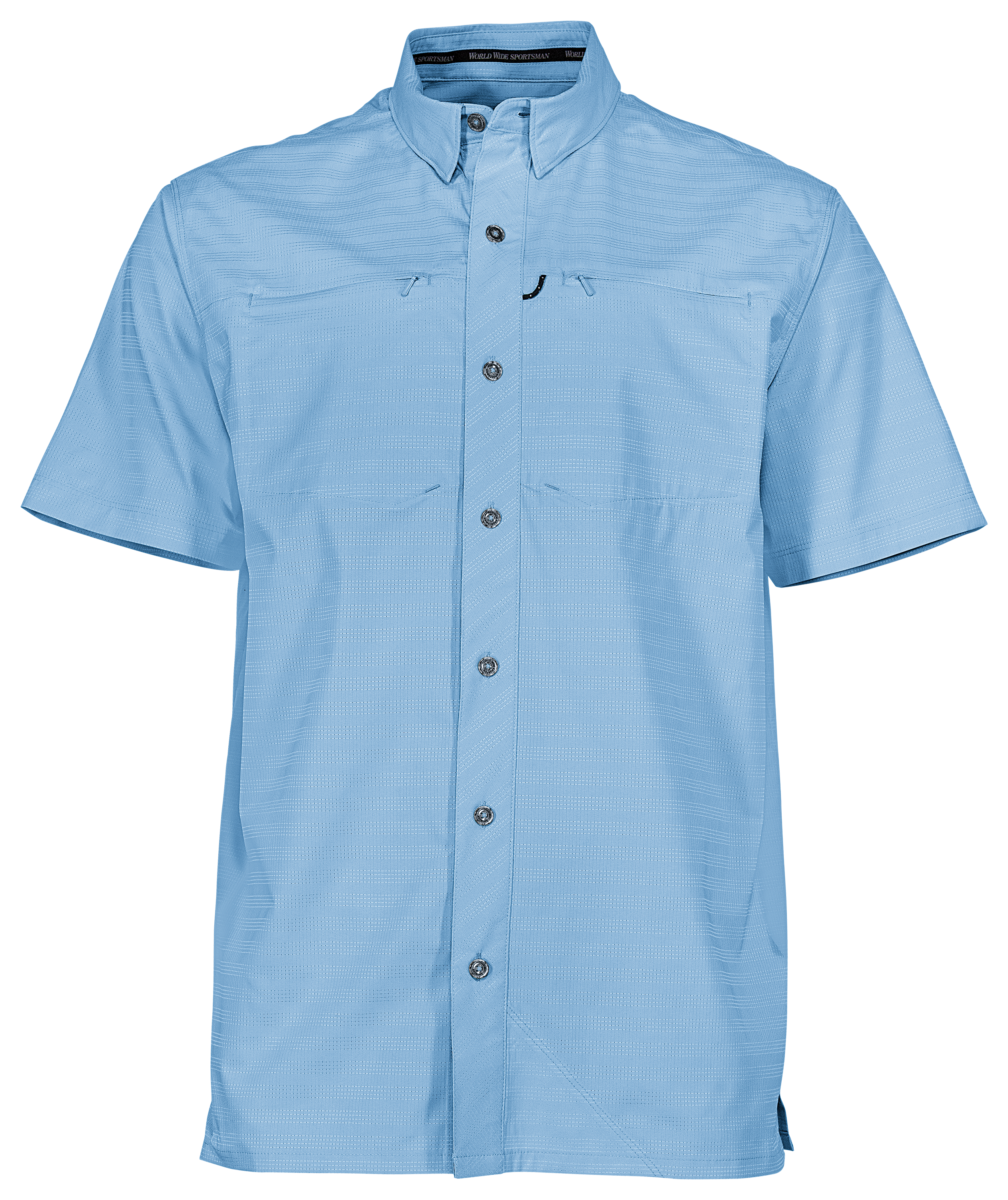 World Wide Sportsman Seacrest 2-Pocket Short-Sleeve Button-Down Shirt for Men - Placid Blue - S