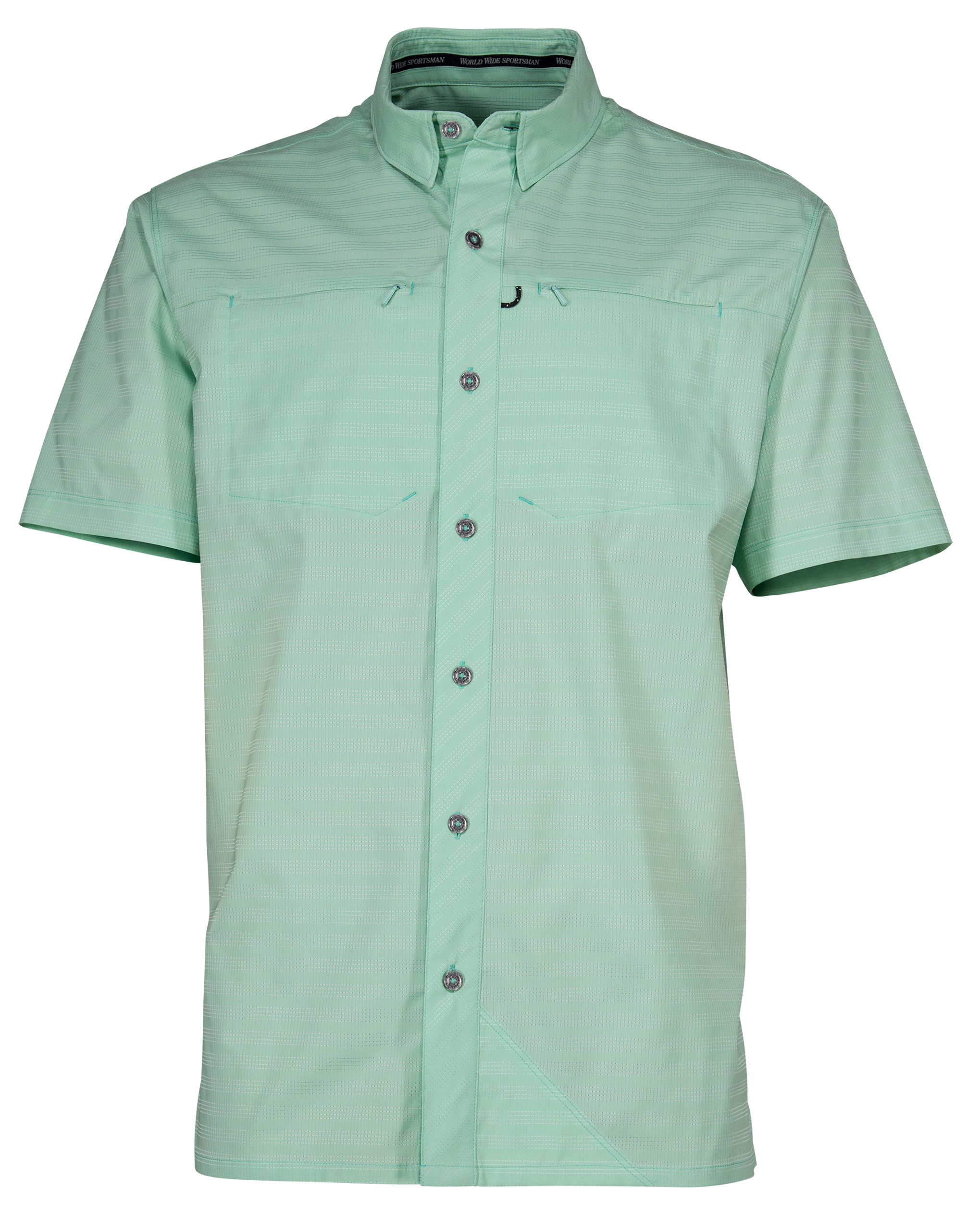 World Wide Sportsman Seacrest 2-Pocket Short-Sleeve Button-Down Shirt for Men - Lichen - S