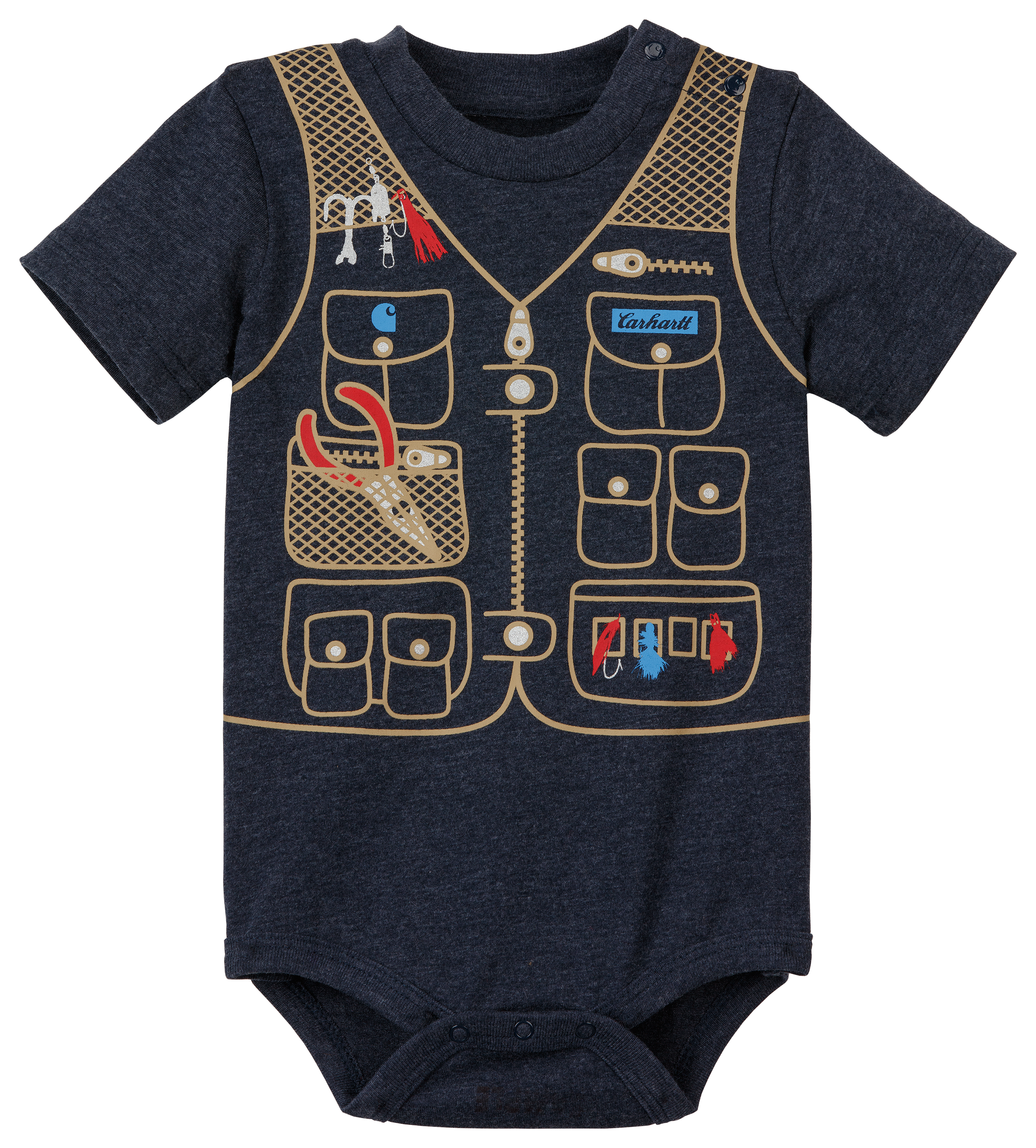 Carhartt Fishing Vest Short-Sleeve Bodysuit for Baby Boys