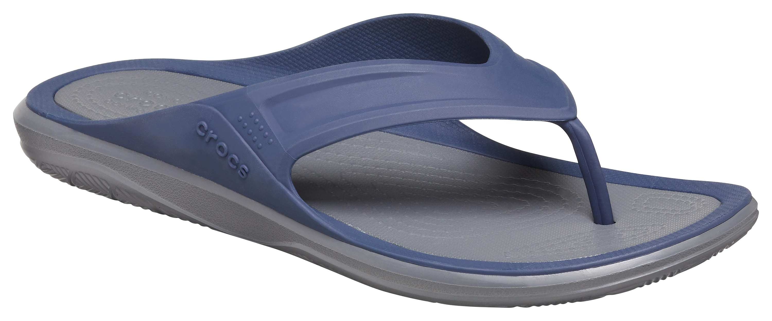 Crocs Swiftwater Wave Flip Thong Sandals for Men - Navy/Slate Grey - 10M