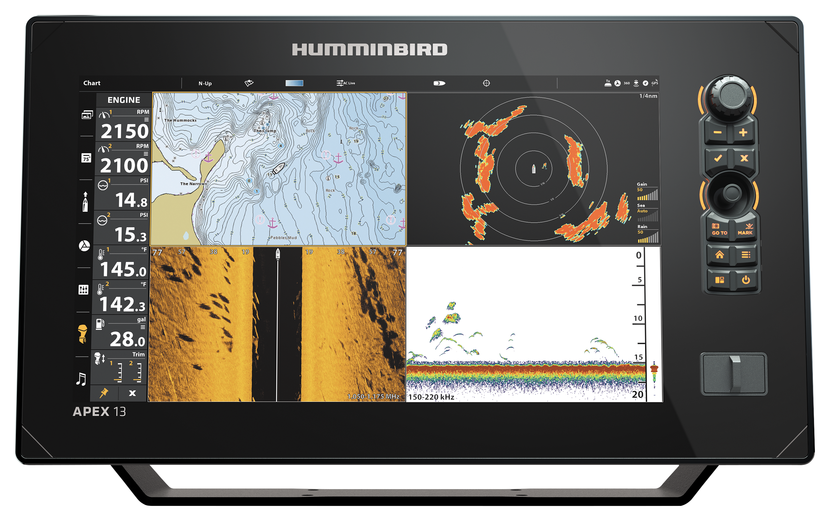 Humminbird APEX 13 Mega SI+ Fishfinder/Chartplotter CHO