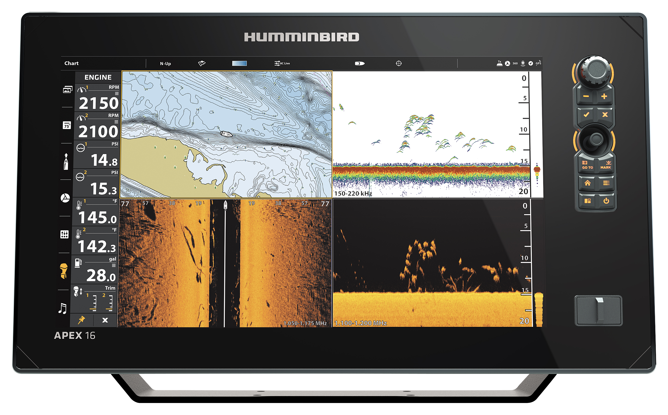 Image of Humminbird APEX 16 Mega SI+ Fishfinder/Chartplotter