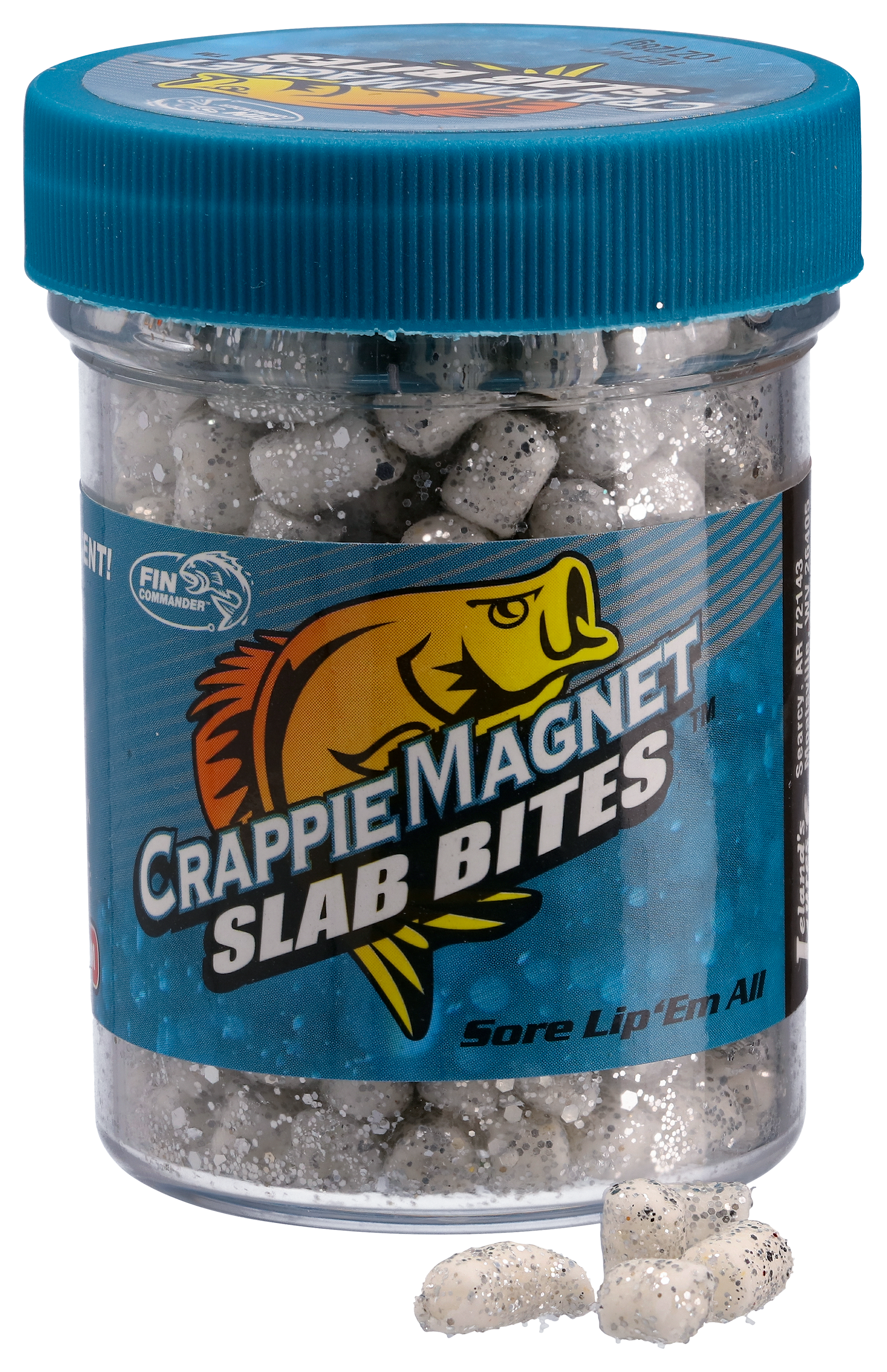 Fin Commander Crappie Magnet Slab Bites - Silver Glitter