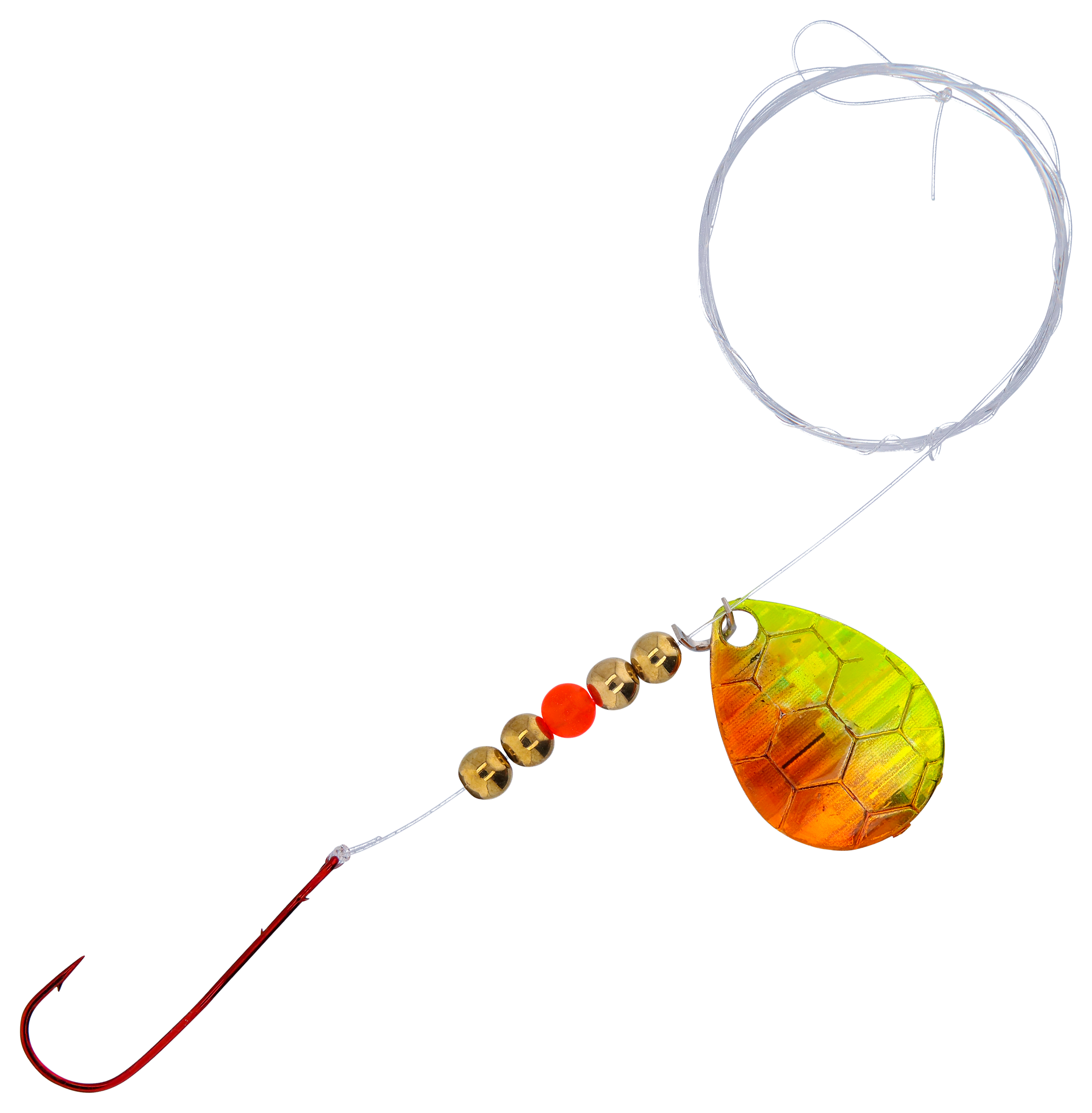 BASS PRO SHOPS XPS Slow Death Hex Foil Walleye Spinner Harness Rig 2-Pack