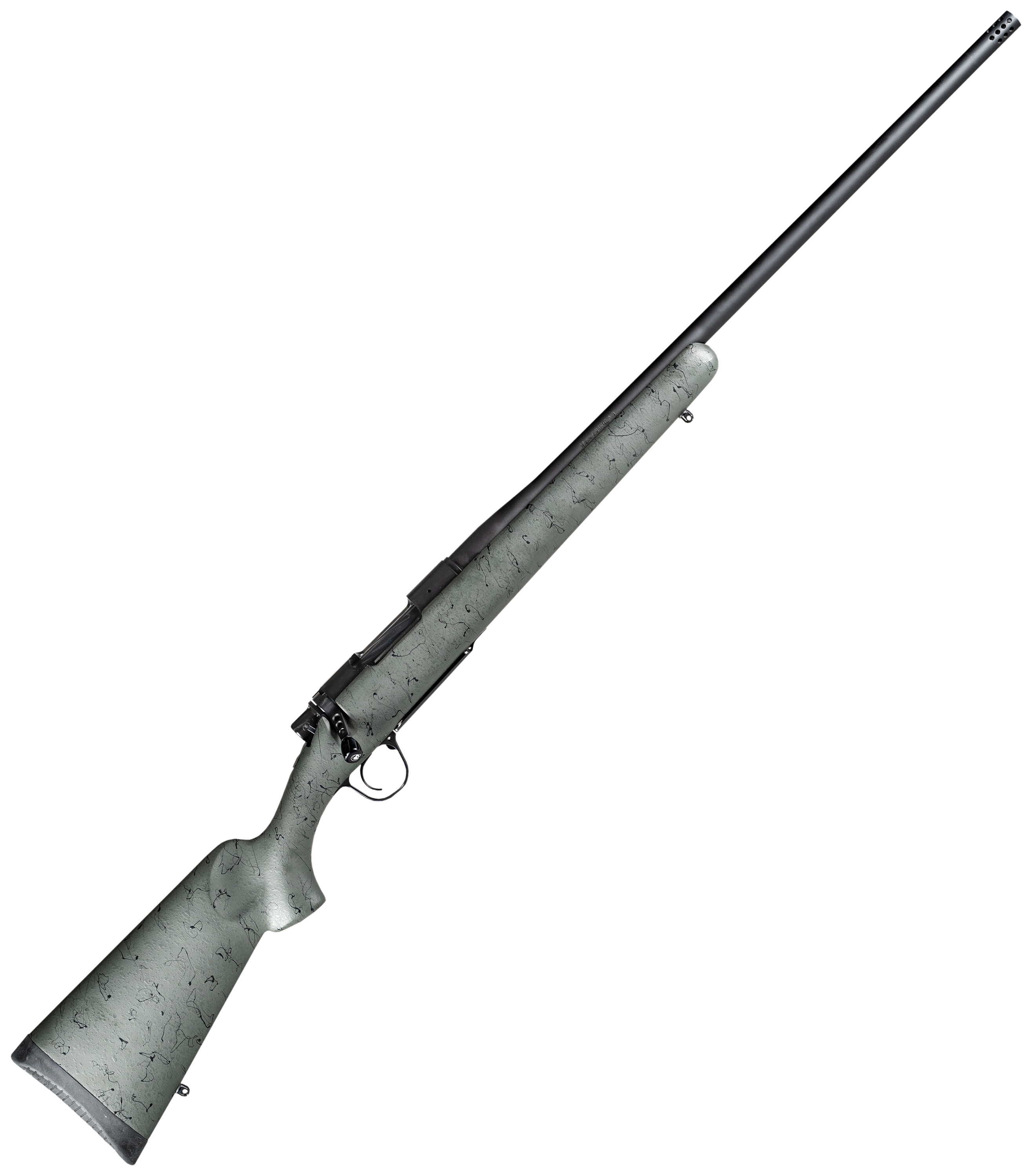 Christensen Arms Mesa Bolt-Action Rifle - 300 Winchester Magnum - Black Cerakote - Green w/Black Webbing - Christensen Arms
