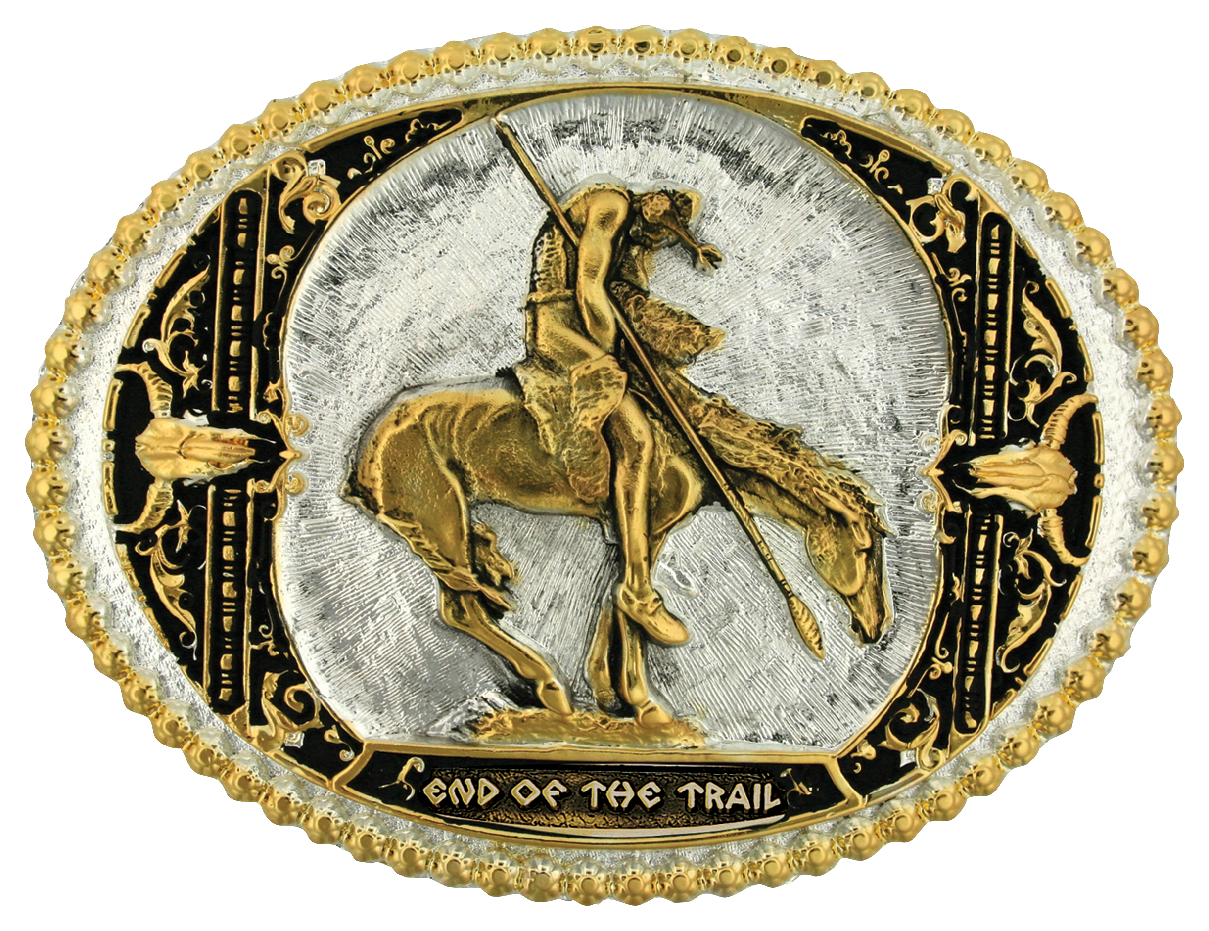 Image of Montana Silversmiths End of the Trail Two-Tone Attitude Belt Buckle