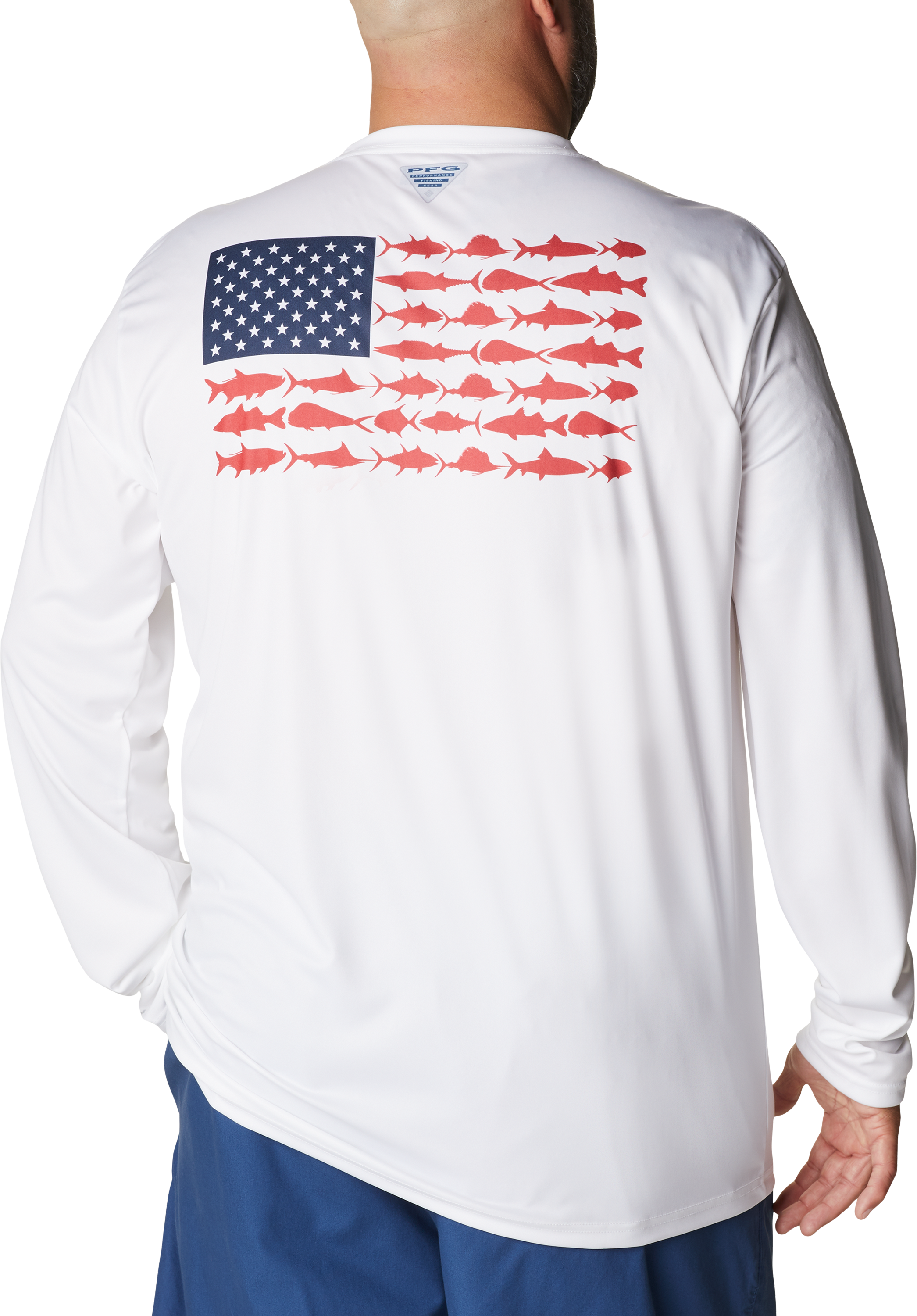 Columbia Terminal Tackle PFG Fish Flag Long-Sleeve Shirt for Men - White/Co